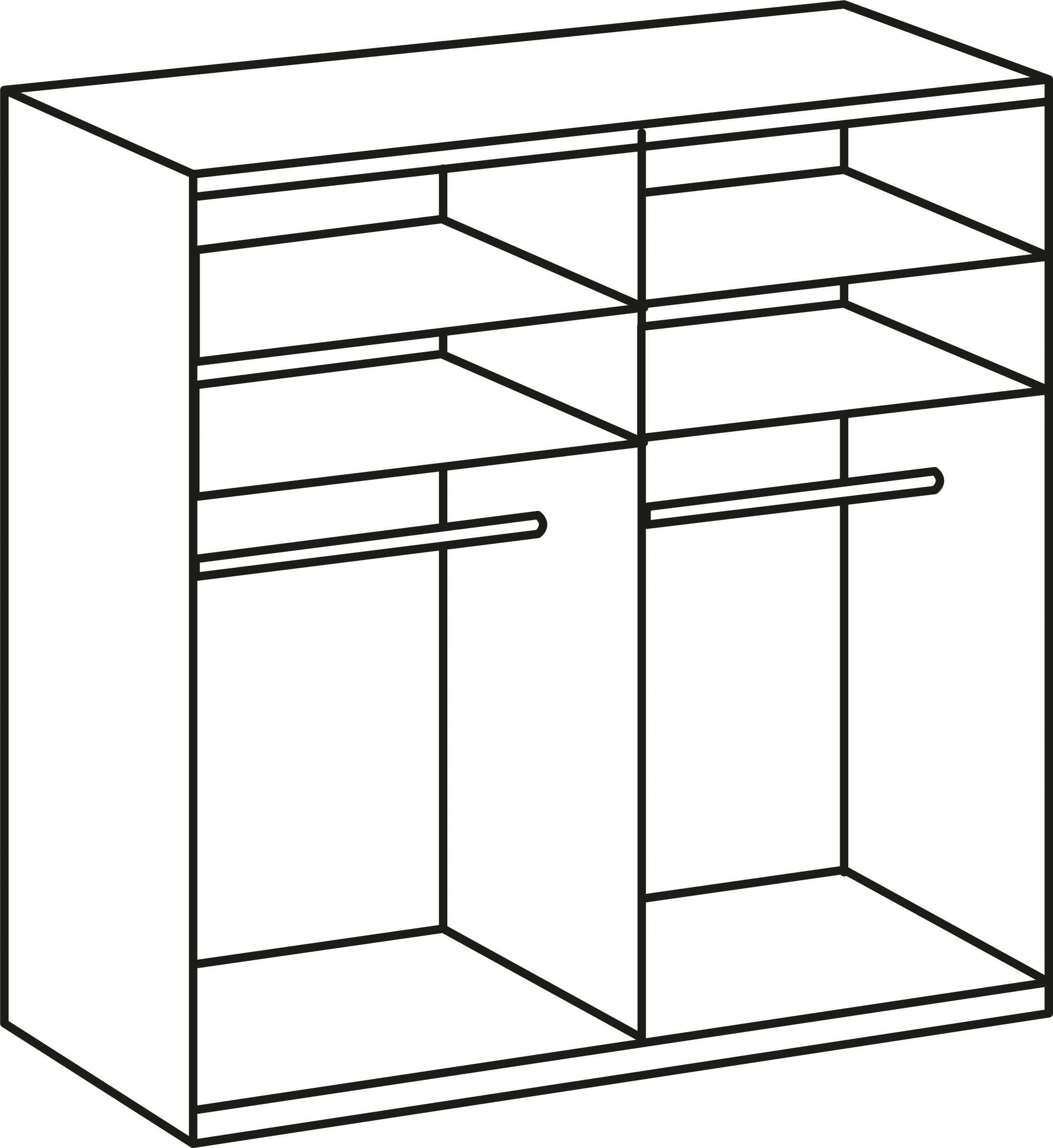 Wimex Kleiderschrank »Level by fresh to go«, Türen vollflächig mit farbigem Glas