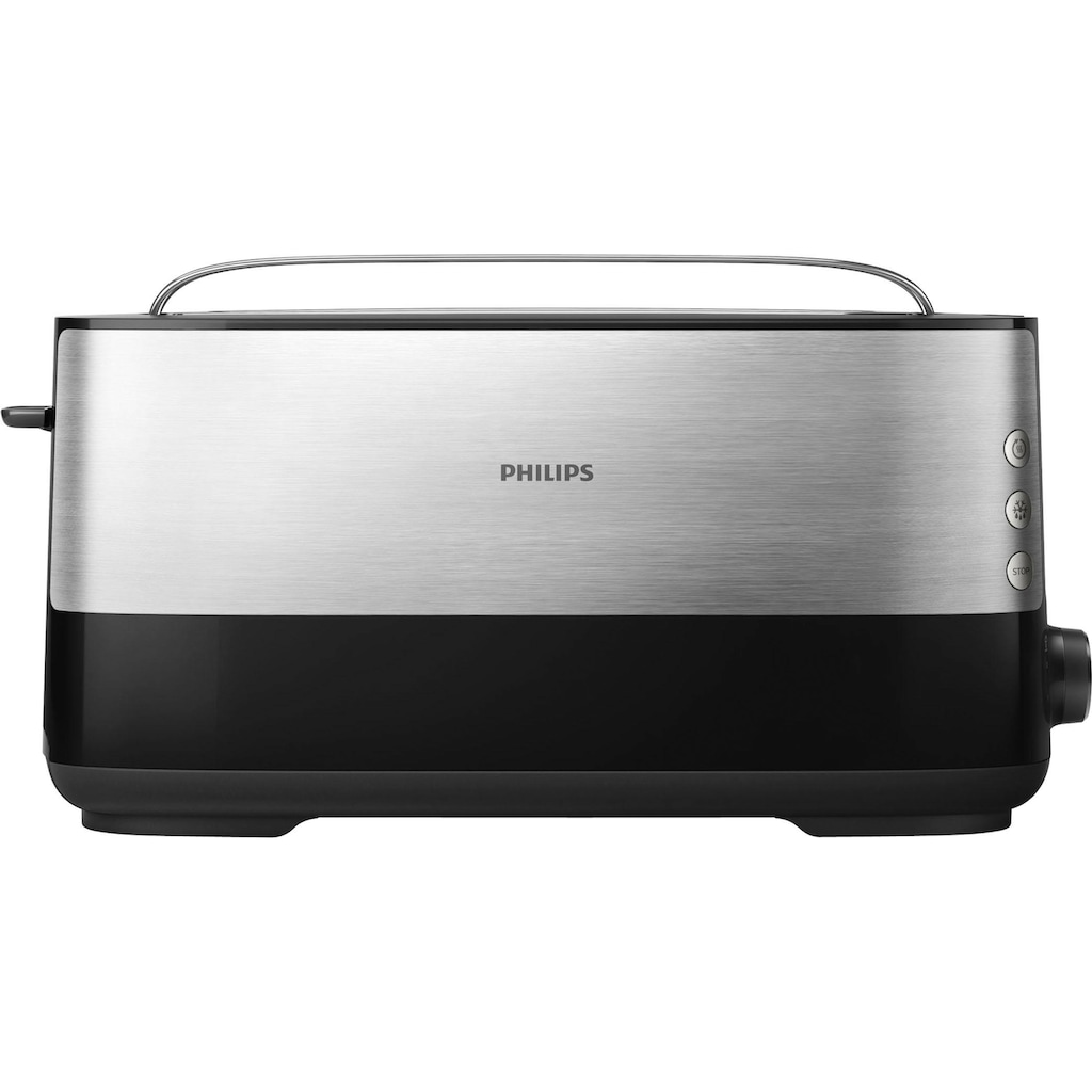 Philips Toaster »HD2692/90«, 1 langer Schlitz, für 2 Scheiben, 950 W, mit Aufwärm- und Auftaufunktion, integriertem Brötchenaufsatz