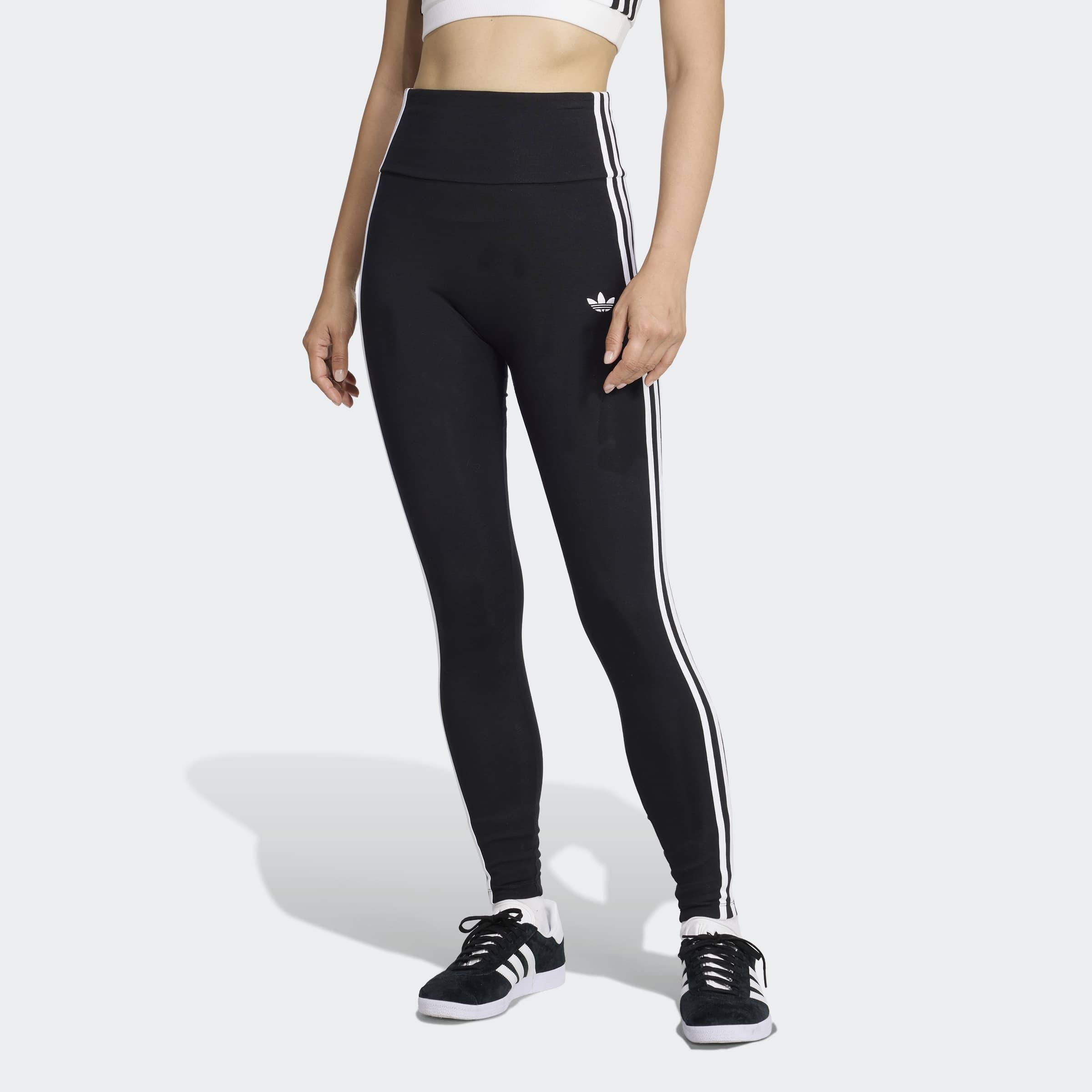 adidas Originals, Damen, Leggings »3S LEGGINGS« sportlicher Stil, für vielseitige Aktivitäten, aus Single Jersey, Black/White, N-Gr, M - N-Gr, Black/