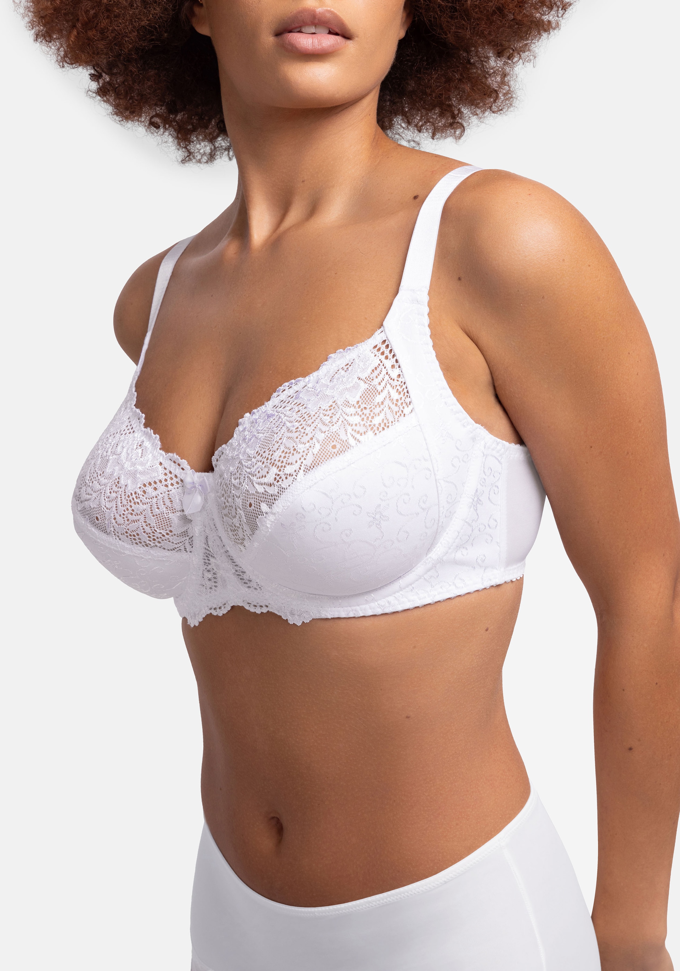 Dorina Bügel-BH »PHILIPPA«, Satinschleife, elastische Spitze, glänzende Stretchtträger
