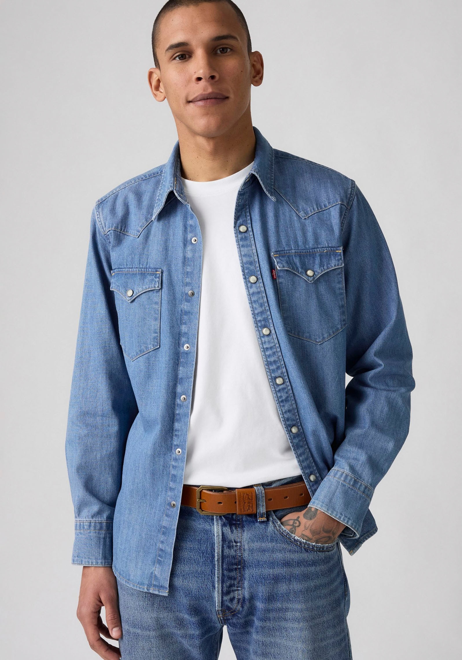 Levi's® Ledergürtel »WIDE LOOP TWO HORSE BELT«, mit Logoprägung