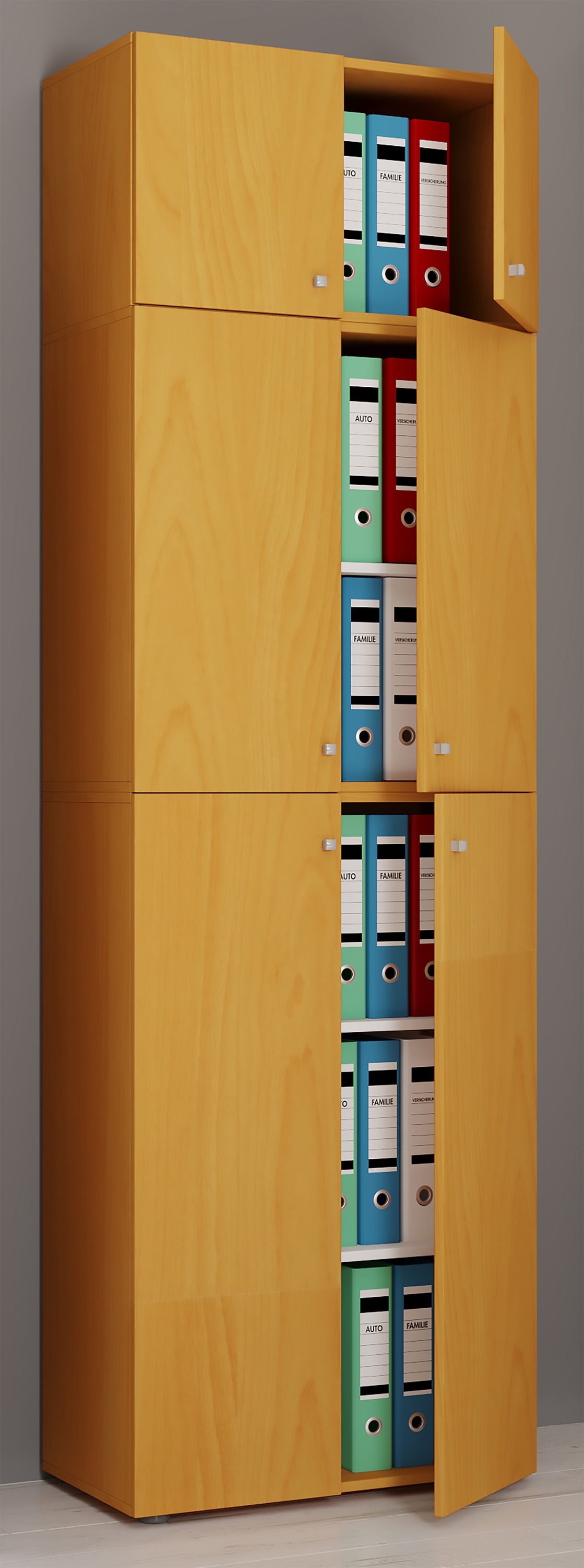 VCM Aktenschrank »VCM XXL Büroschrank mit 5 Fächern und einem Aufsatz | moderner Aktenschrank mit Drehtüren | Maße ca. H. 223 x B. 70 x T. 39 cm ¿ Lona 5-Fach«, (1 St.)
