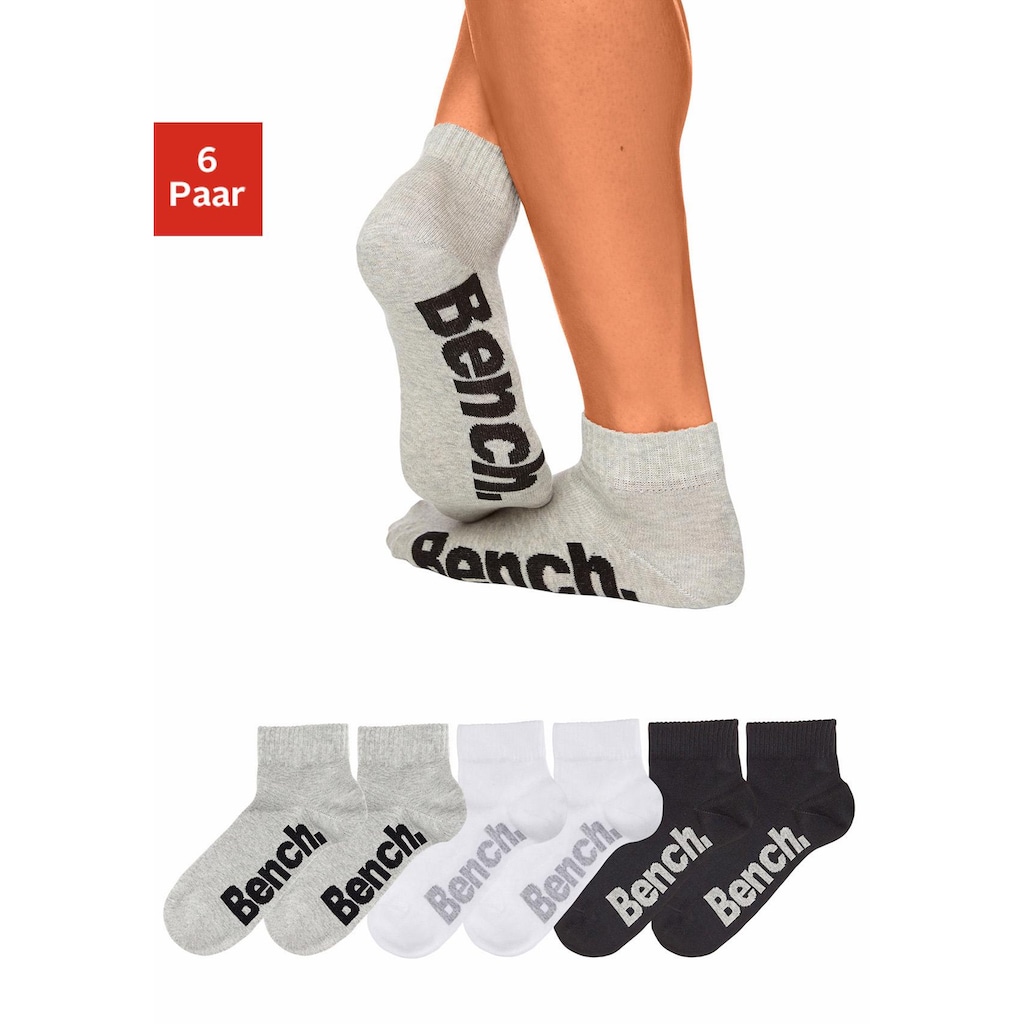 Bench. Kurzsocken, (Set, 6 Paar), mit komfortablem Rippbündchen