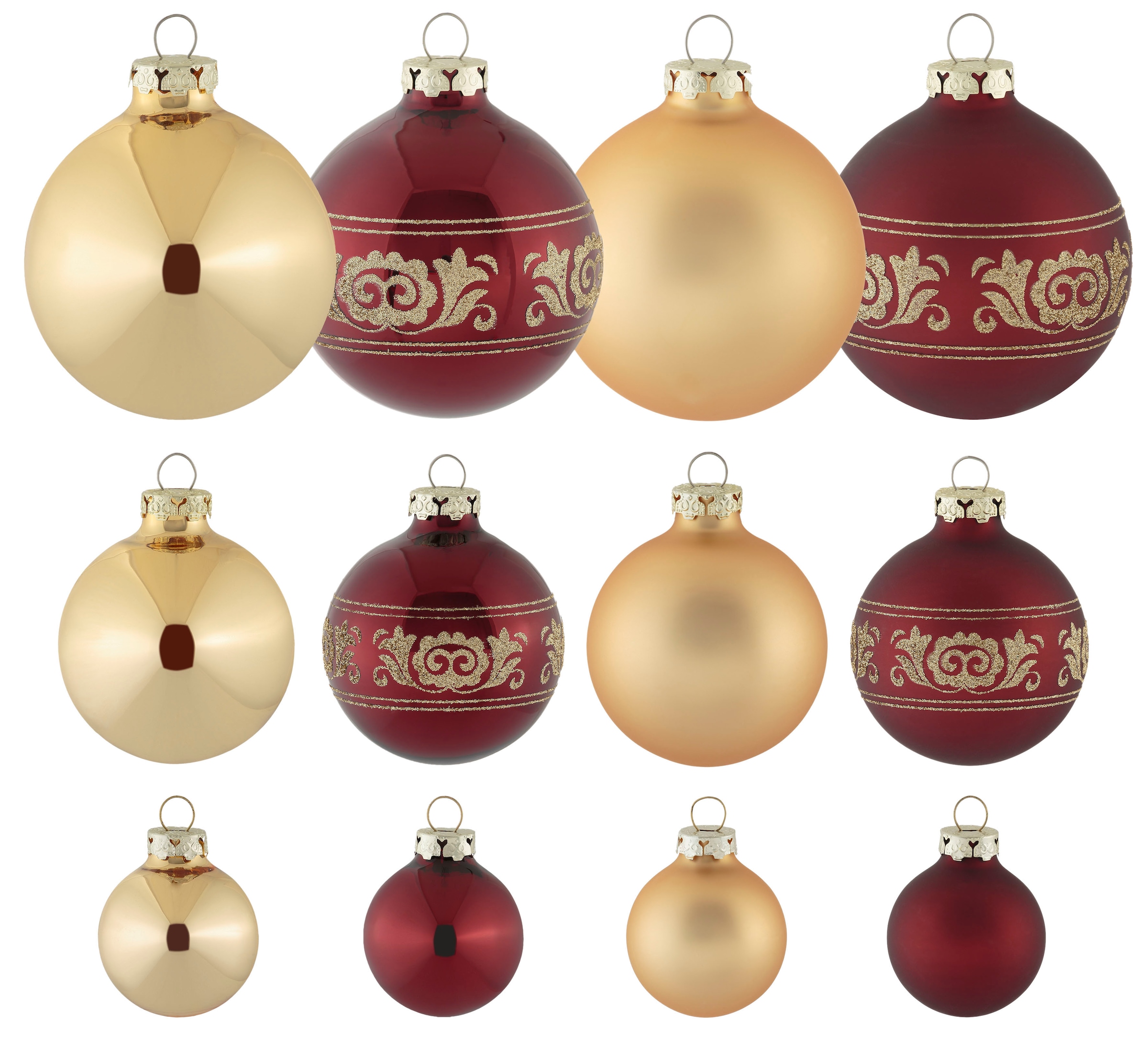 Thüringer Glasdesign Weihnachtsbaumkugel »Opulent, rot, 30 Christbaumschmuck, Christbaumkugeln online Glas«, bequem St.) kaufen (Set, Weihnachtsdeko