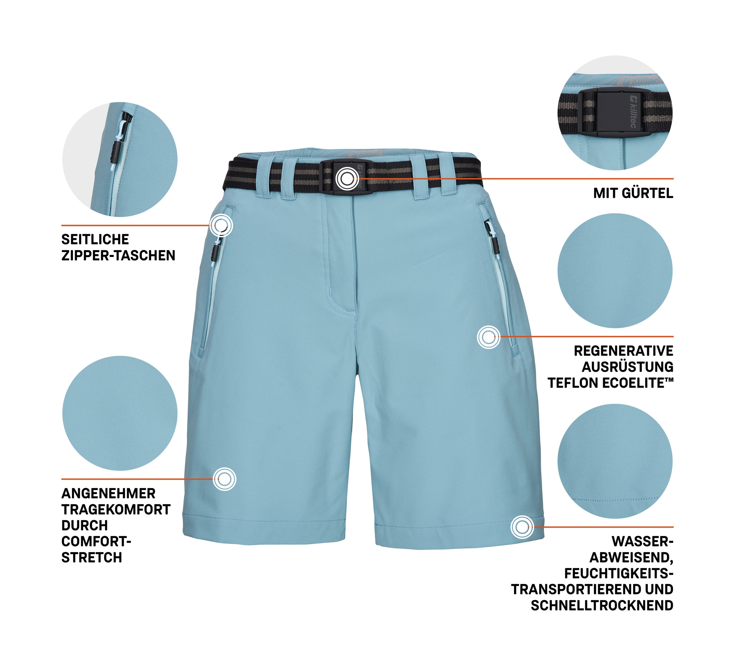 Killtec »KOS 19 WMN BRMDS«  wasserabweisend, schnelltrocknend, Stretch-Material, inkl. Gürtel