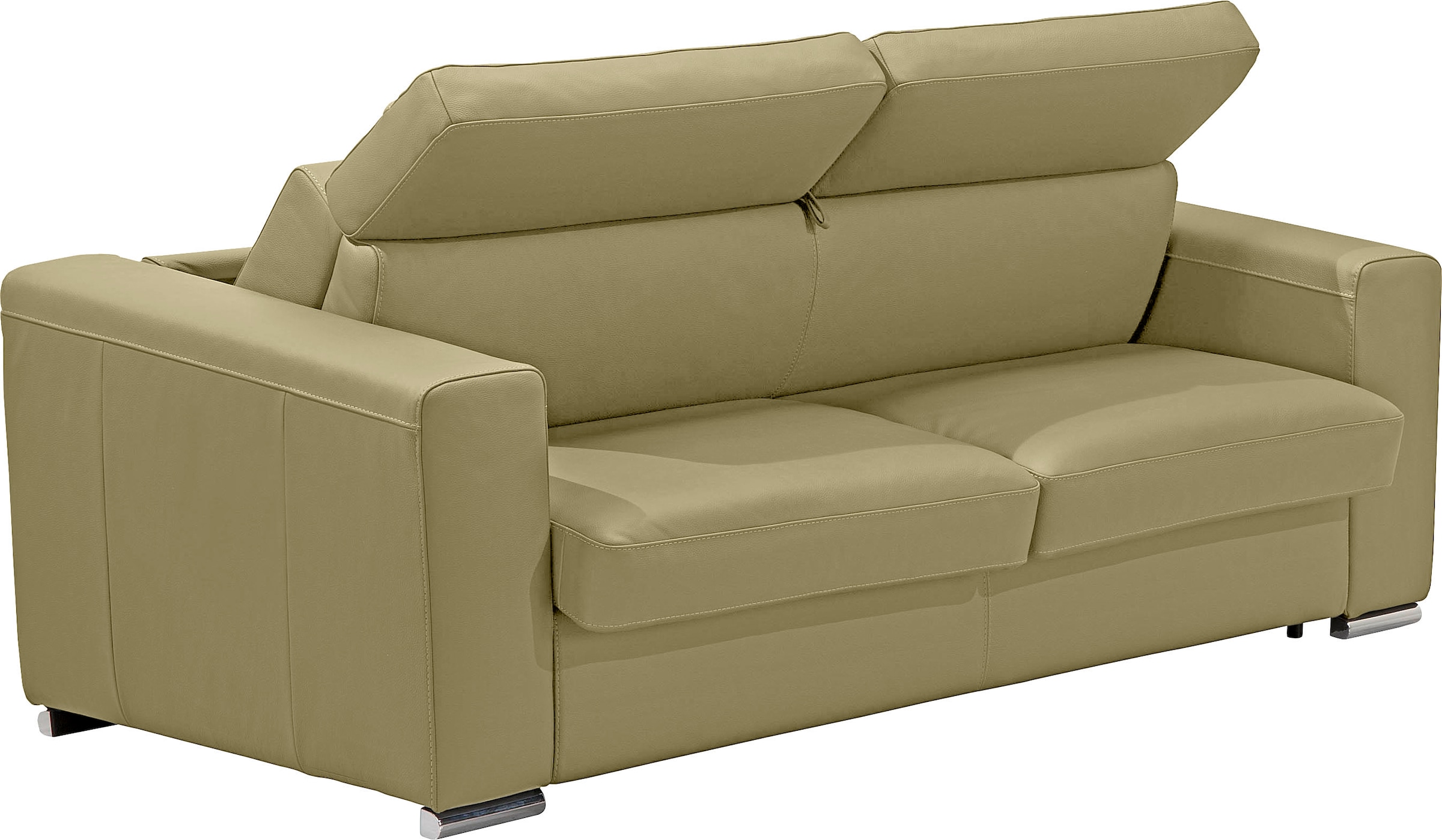 Egoitaliano Schlafsofa »Cabiria, Design und super Sitz- und Liegekomfort«, Sofa inkl. Schlaffunktion, Kopfteile verstellbar, mit Metallfüßen