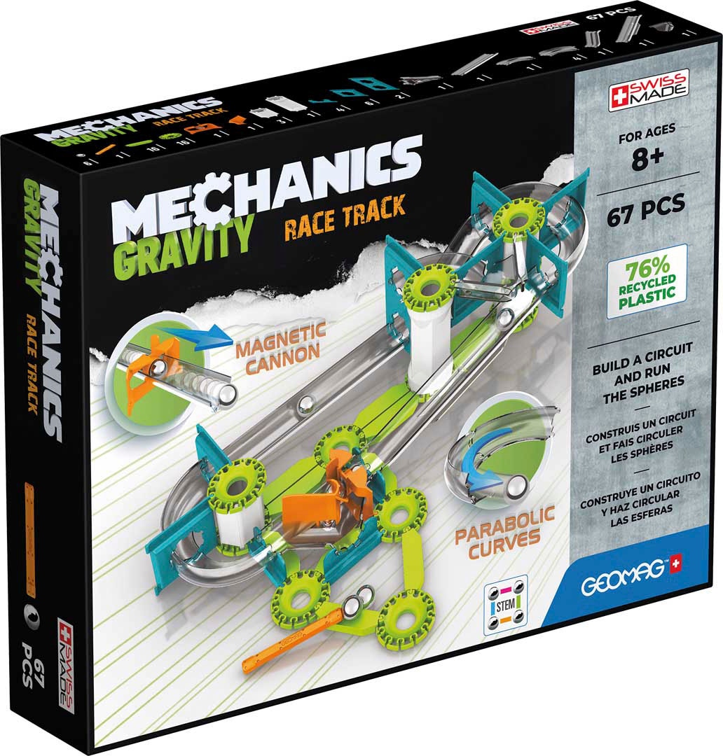 Magnetspielbausteine »GEOMAG™ Mechanics Gravity, Recycled Race Track«, (67 St.), aus...