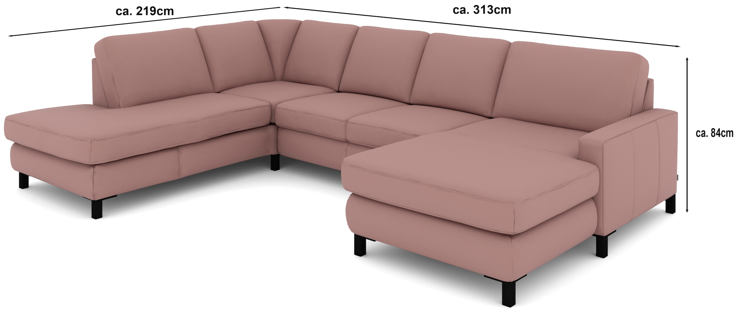 Musterring Ecksofa »MR365« Mit flacher 15 cm Armlehne, wahlweise Funktion/Material, 313 x 219 cm