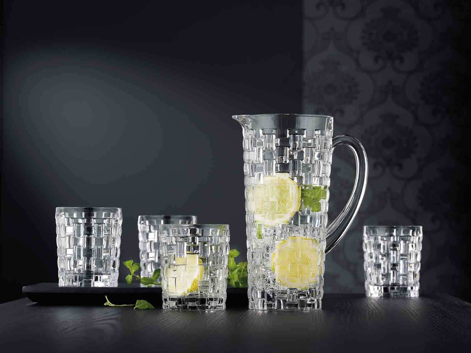 Nachtmann Gläser-Set »Becher- und Krug-Set Bossa Nova 5er Set transparent« Erhöhte Bruchfestigkeit, Kristallglas, spülmaschinenfest