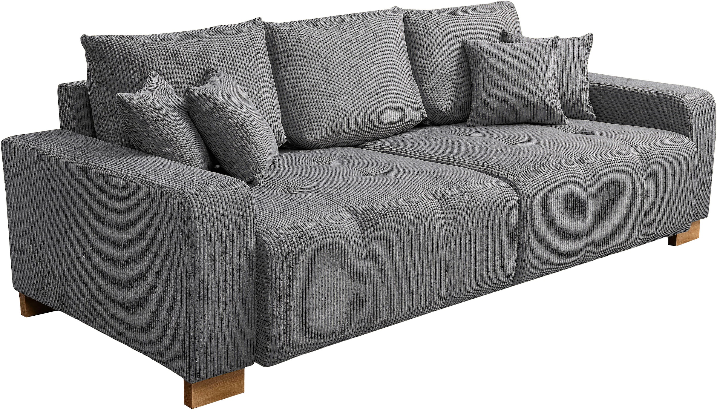 WERK2 Big-Sofa »Rimini Cord XXL Couch mit großer Sitztiefe, 240 cm breit, 4-Sitzer« Megasofa mit 4 Sitzplätzen, losen Rückenkissen & Zierkissen