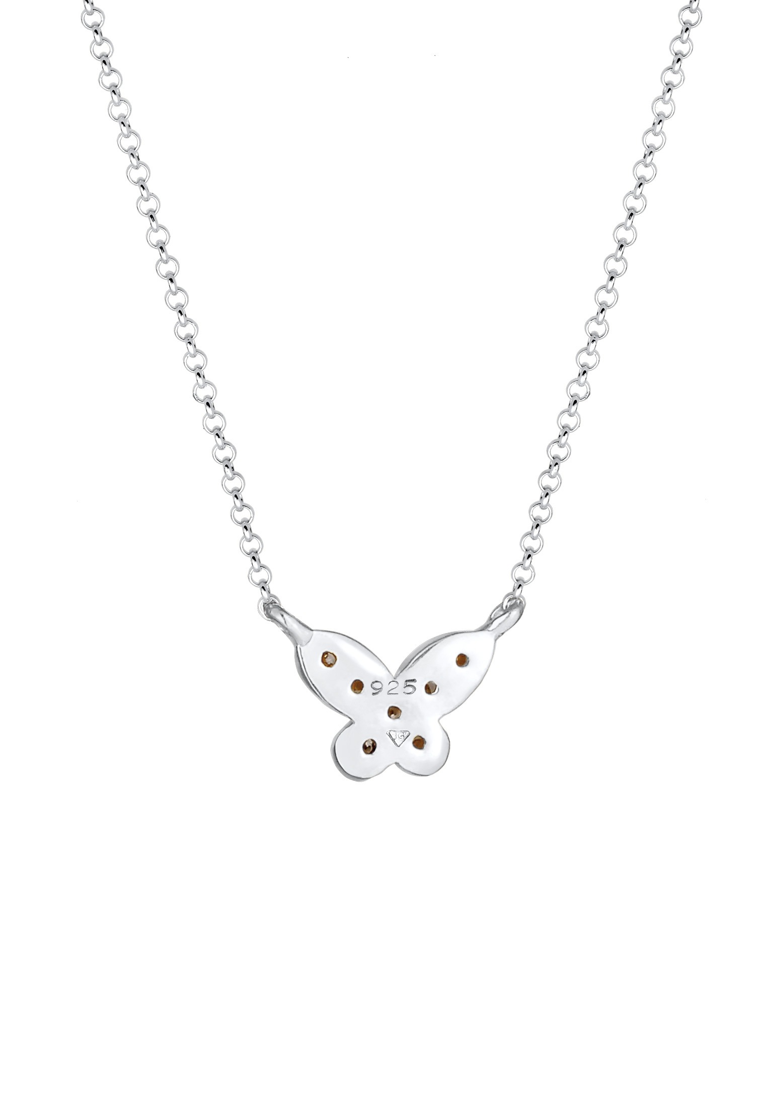 Elli DIAMONDS Silberkette »Halskette Schmetterling Diamanten (0.11 ct) 925 Silber«