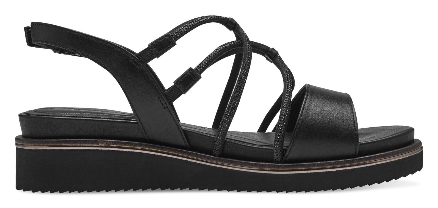 Tamaris Sandalette, Sommerschuh, Sandale, Keilabsatz, mit vielen Riemen
