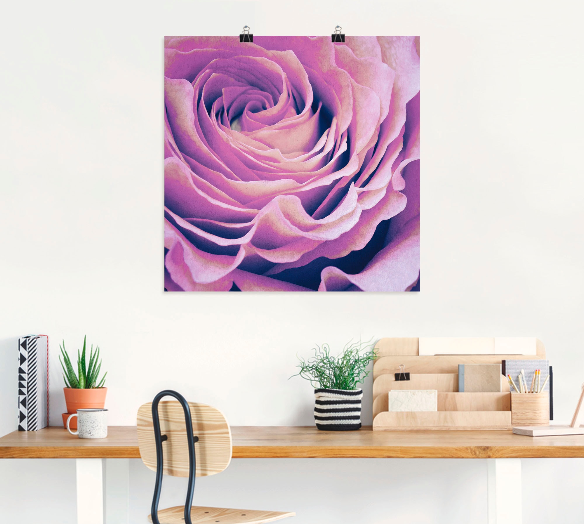 Artland Wandbild »Lila Rose« Blumen 1 Stk. tlg. ohne Rahmen