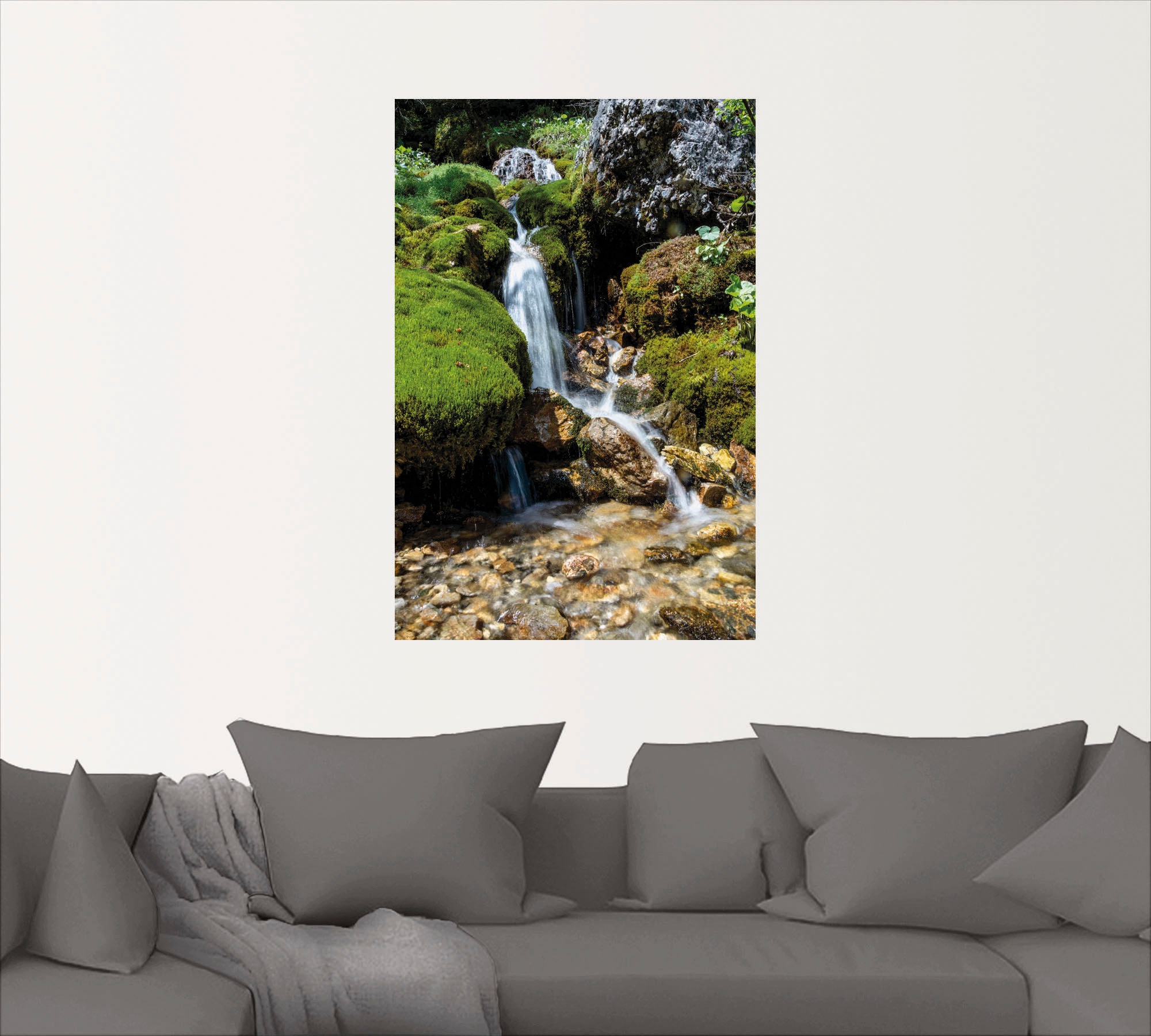 Artland Wandbild »Kleiner Wasserfall in den Bergen«, Gewässer, (1 St.), als Leinwandbild, Poster, Wandaufkleber in verschied. Größen