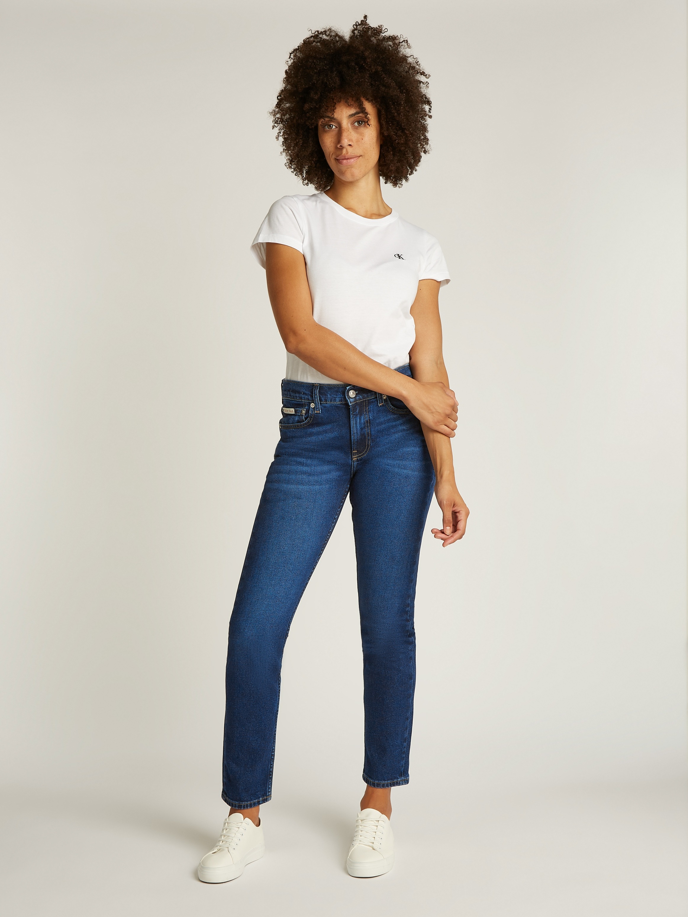 Calvin Klein Jeans Slim-fit-Jeans »SLIM«, Coinpocket, Logostickerei
