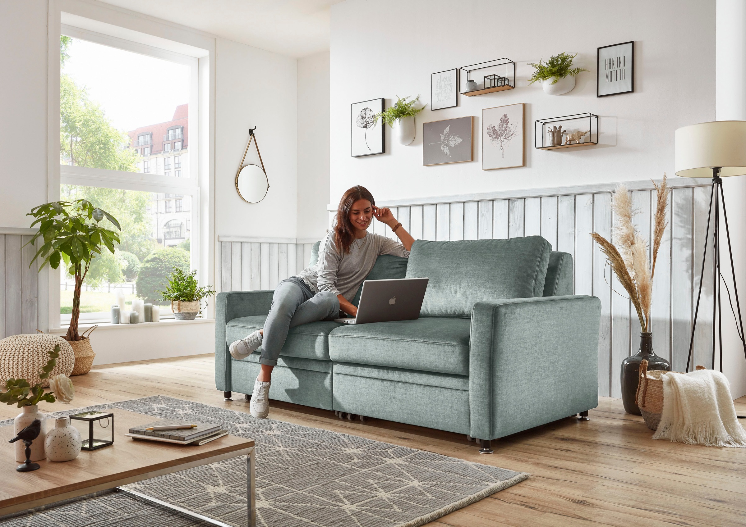 Die PlanBar Schlafsofa »MP-PD19021«, mit Längsschläferfunktion 80 bzw. 160x210 cm