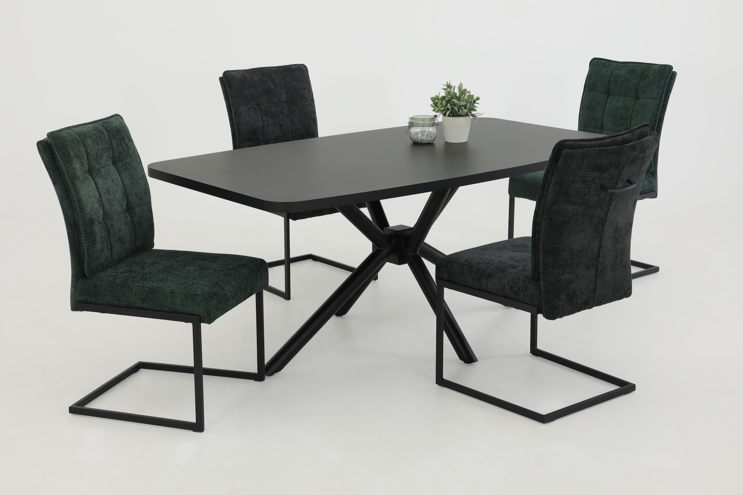 HELA Freischwinger »OLIVIA Esszimmerstuhl«, (Set), 2 St., XL-Breite, Komfortsitz, Viskoseschaum, Griff Lehne, mit Kissen