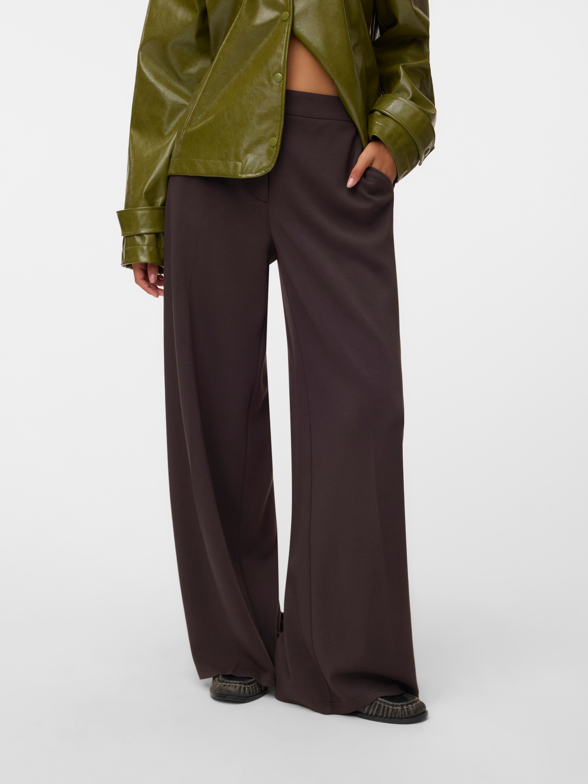 Vero Moda Anzughose »VMBELLIS MW WIDE PANT NOOS«  Materialmix, wide fit