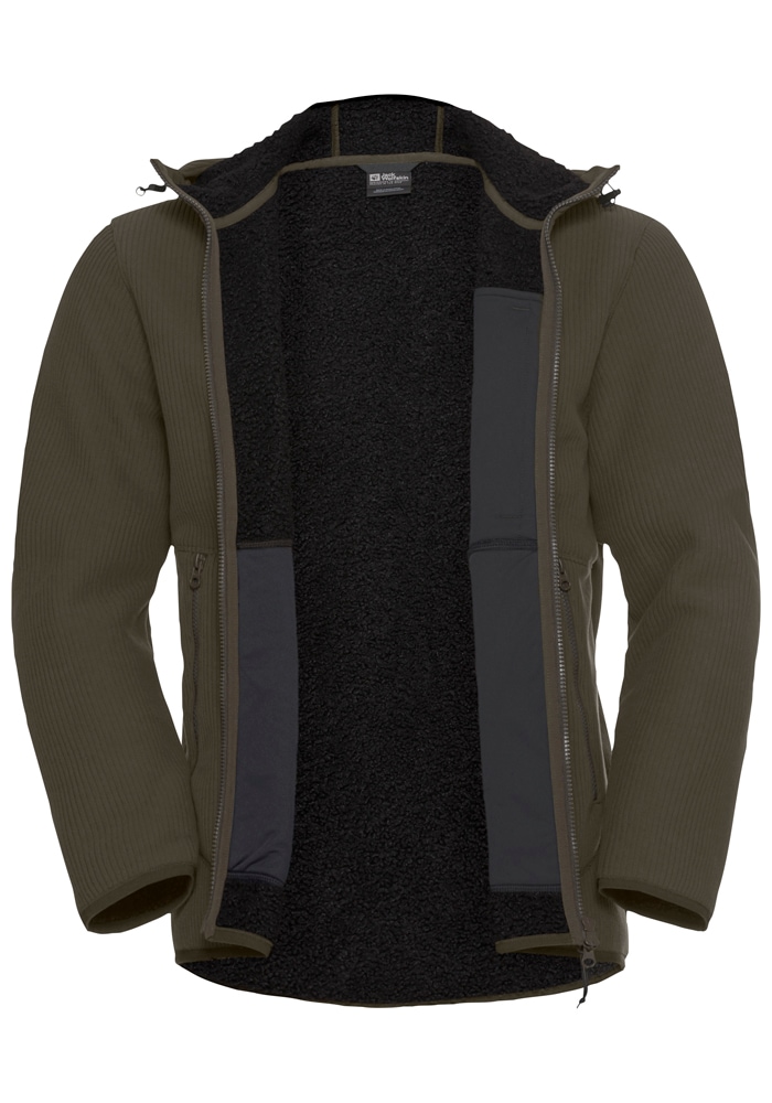Jack Wolfskin Fleecejacke »LAKE RIDGE HOODED JKT M«, mit Kapuze