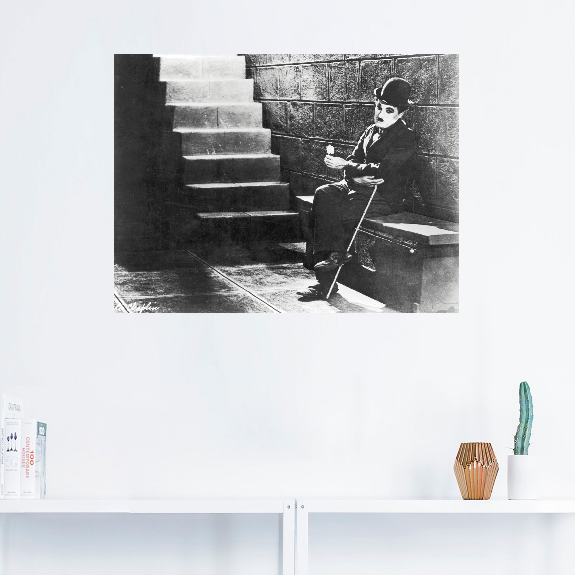 Artland Wandbild »Charlie Chaplin - oder Rechnung Größen der Leinwandbild, als in Wandaufkleber Lichter Großstadt 1931«, Poster (1 bestellen St.), auf Stars, Alubild, versch