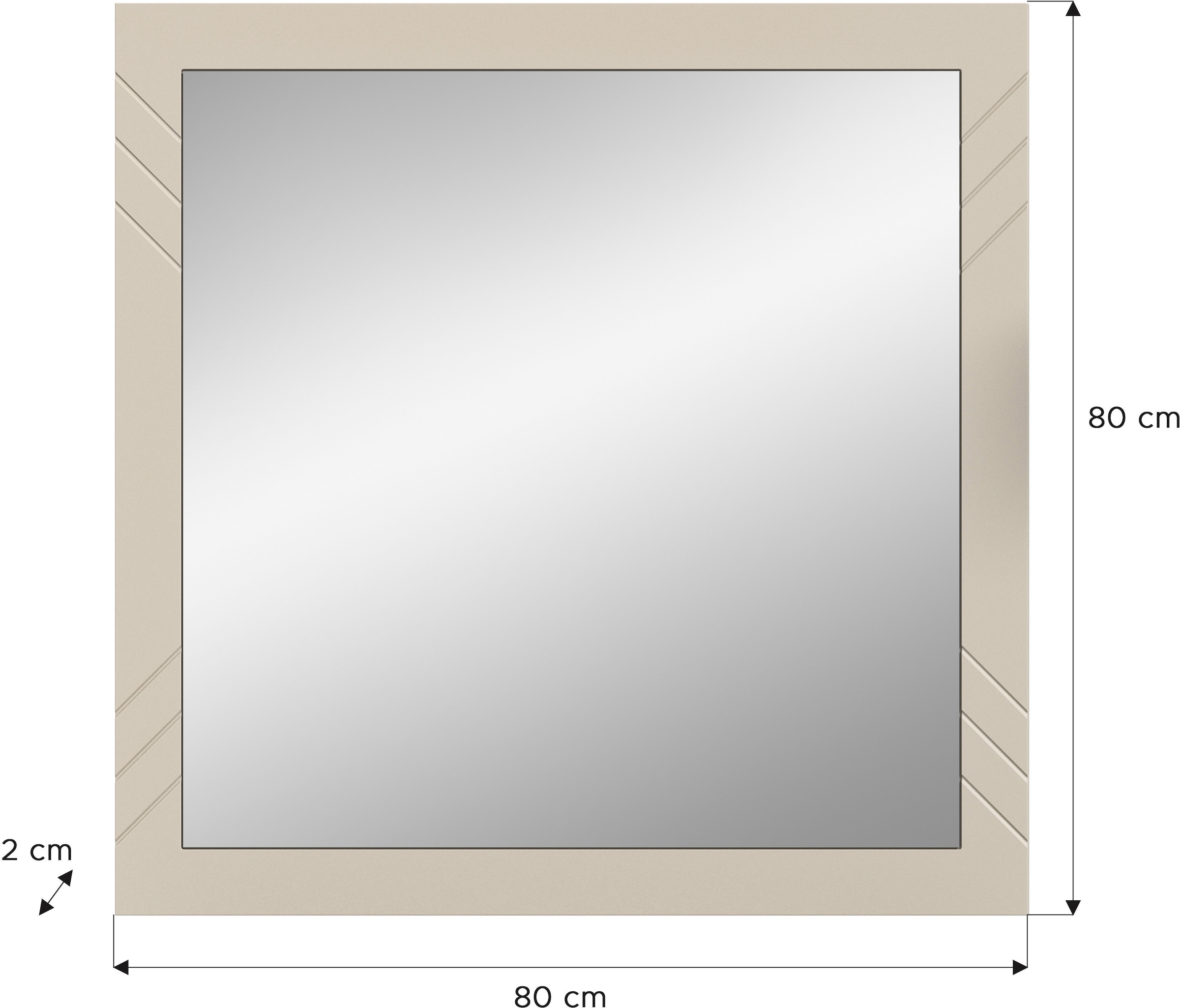 INOSIGN Wandspiegel »Mento, quadratisch 80 x 80cm, Umlaufender Rahmen mit Ornamentfräsung«, große Spiegelfläche, Garderobespiegel,Flurspiegel,Dielenspiegel