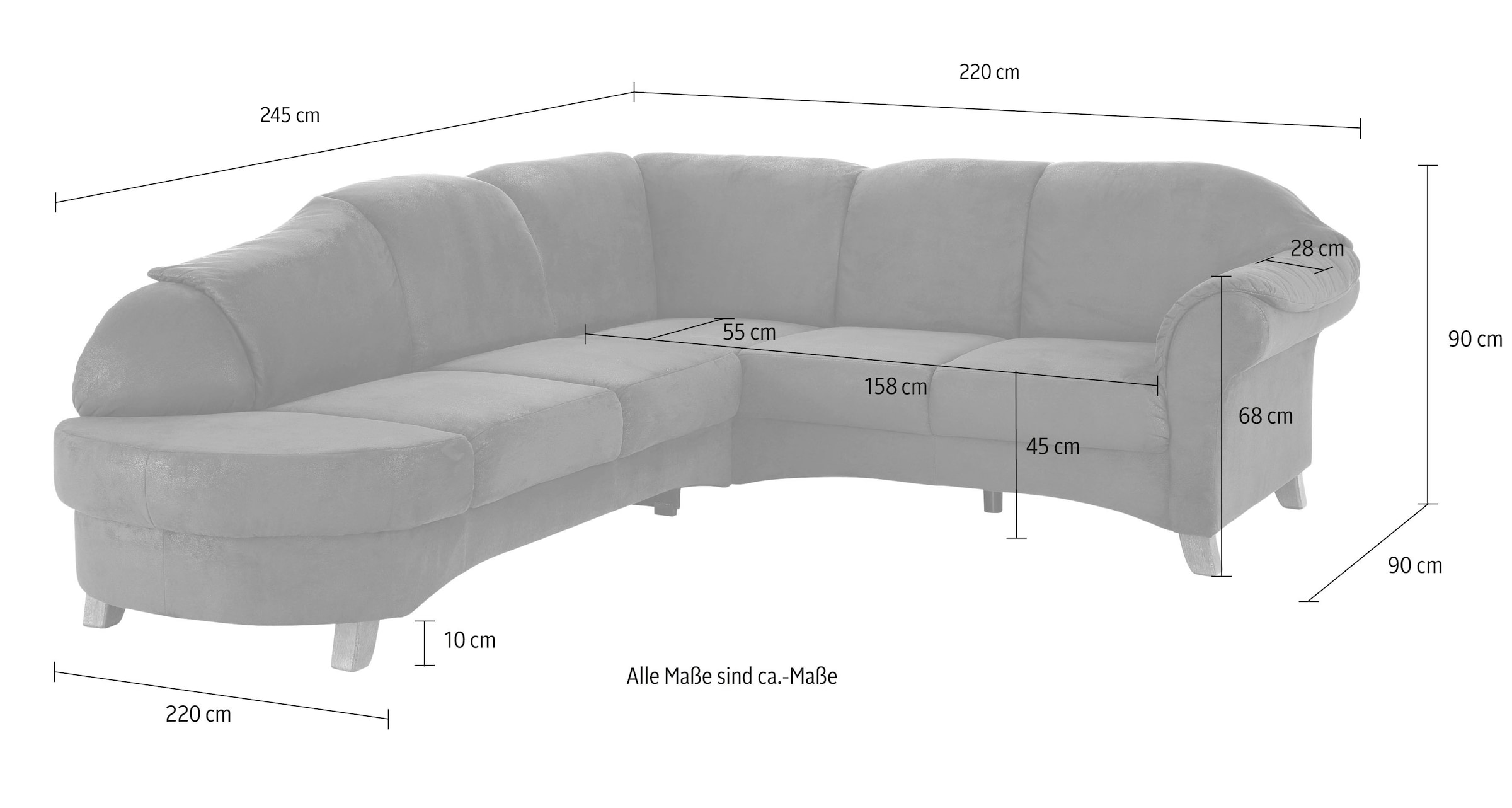 Home affaire Ecksofa »Mayfair L-Form« mit Federkern