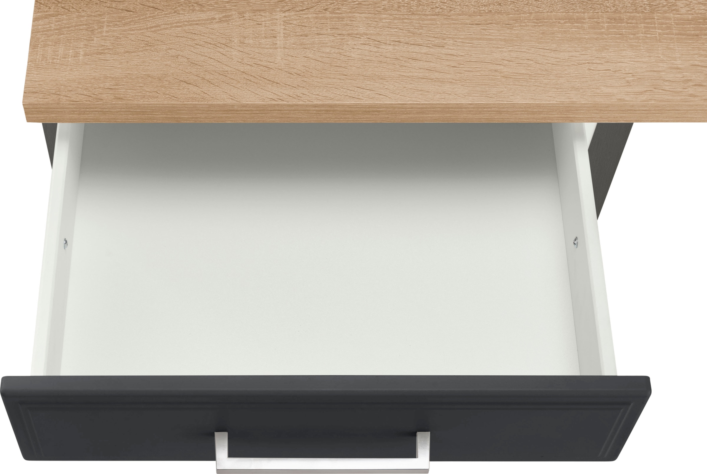 KOCHSTATION Küchenzeile »KS-Stockholm – Küche mit hochwertiger und detailreicher Landhausfront« Breite 300 cm, wahlweise mit E-Geräten,mit MDF-Fronten