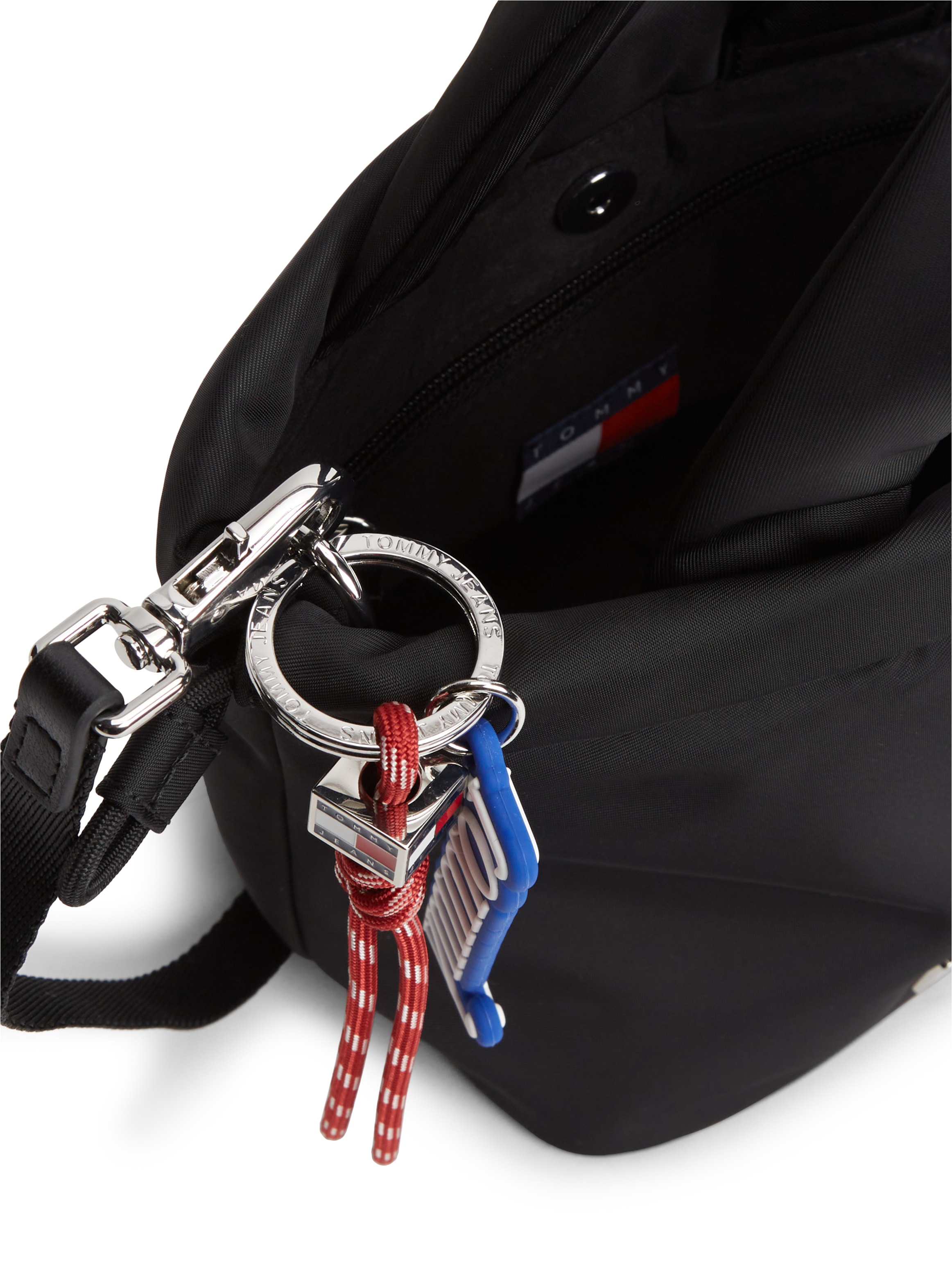 Tommy Jeans Handtasche »TJW ICON CHARMS BUCKET BAG« Damen Tragetasche, Umhängetasche mit abnehmbarem Schlüsselanhänger