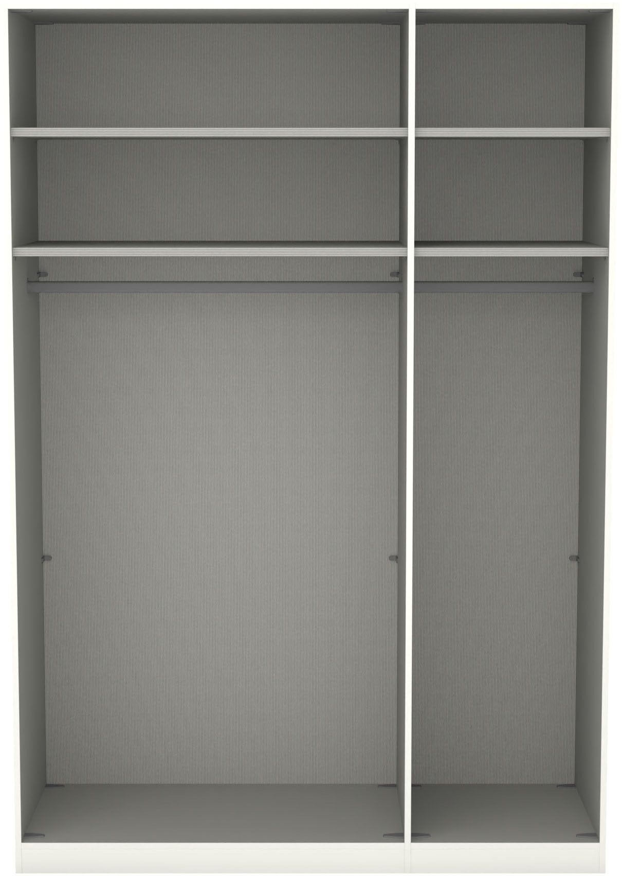 Musterring Kleiderschrank »San Diego, Kleiderschrank, Schrank, Garderobe, mit Glastüren« weiß, Türen gedämpft, 2 Höhen, mehrere Breiten, MADE IN GERMANY, 1 Stk. tlg. 3-türig (gedämpft), 4 Böden, 2 Kleiderstangen, Chromgriffe