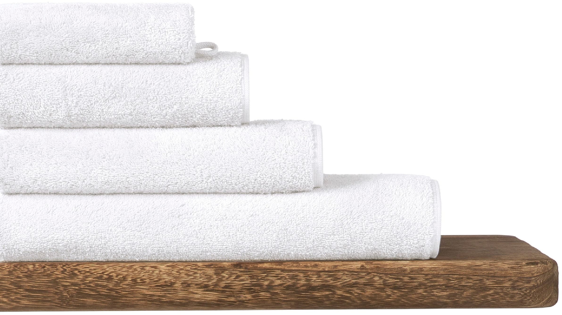 Schiesser Duschtücher »Milano aus 100% Baumwolle mit eleganter Bordüre in Hoch-Tief-Optik« Made in Green