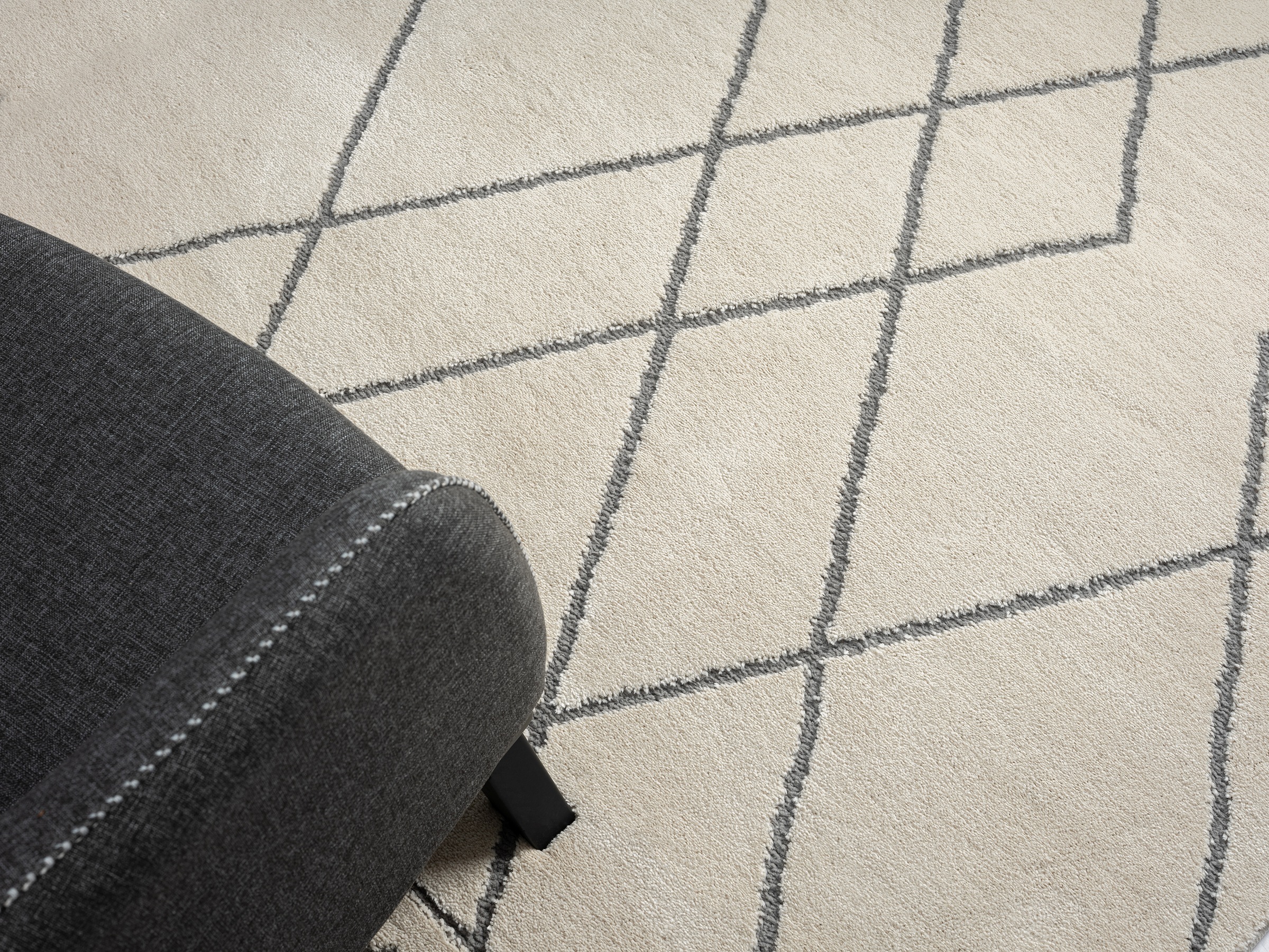 Myflair Möbel & Accessoires Hochflor-Teppich »Moroccan Design, LAGERRÄUMUNG!«, rechteckig, 24 mm Höhe, modern, marokkanisches Design, Rauten Muster, weich, mit Fransen