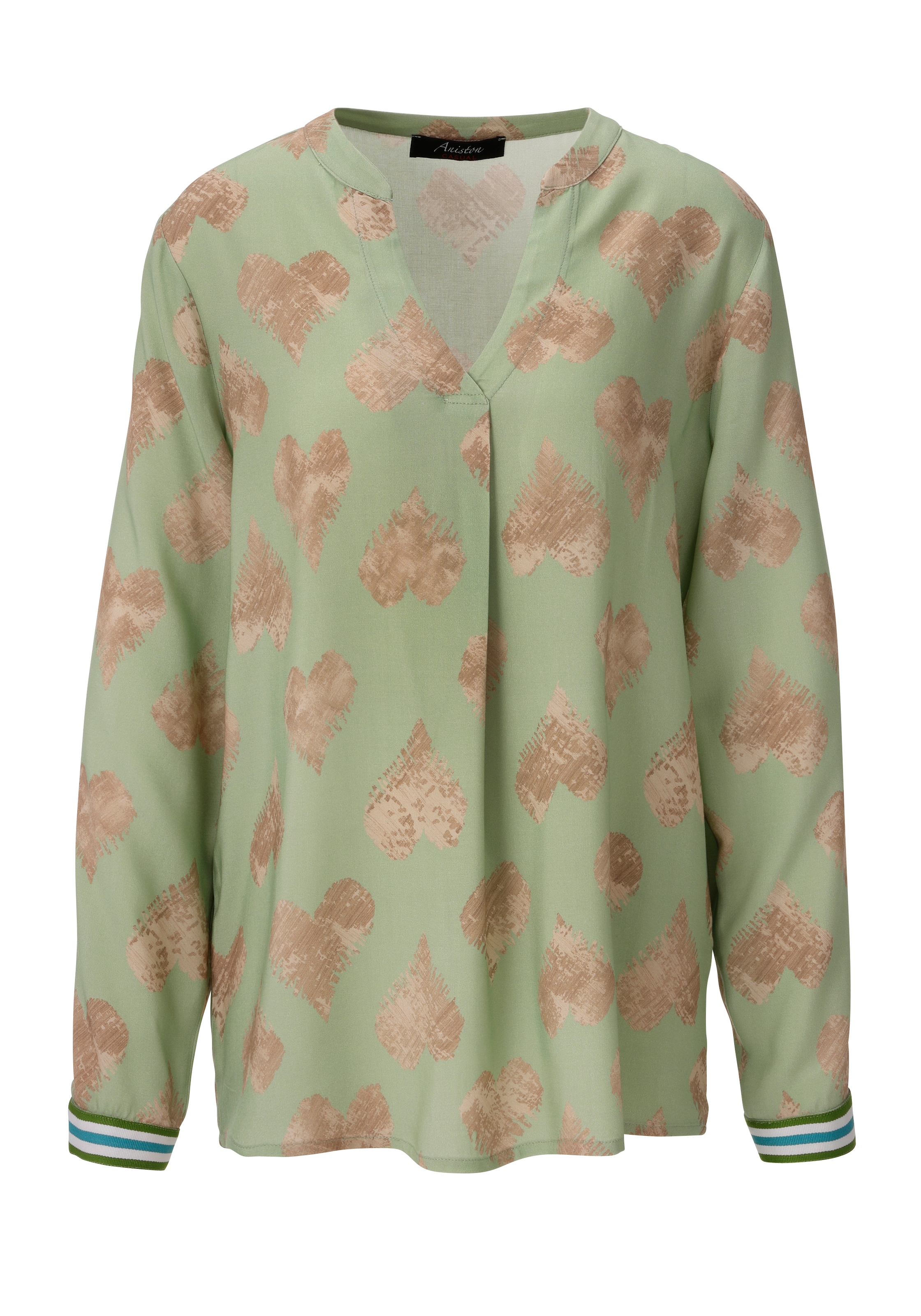 Aniston CASUAL Schlupfbluse mit kunstvollen Herzen bedruckt - NEUE KOLLEKTION