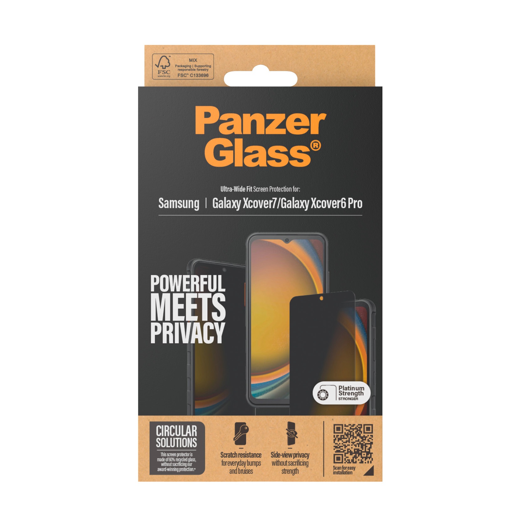 PanzerGlass Displayschutzglas »Ultra-Wide Fit Privacy Screen Protector« für Samsung Galaxy Xcover7;Samsung Galaxy Xcover6 Pro Displayschutzfolie, Blickschutz, Bildschirmschutz, kratz- & stoßfest