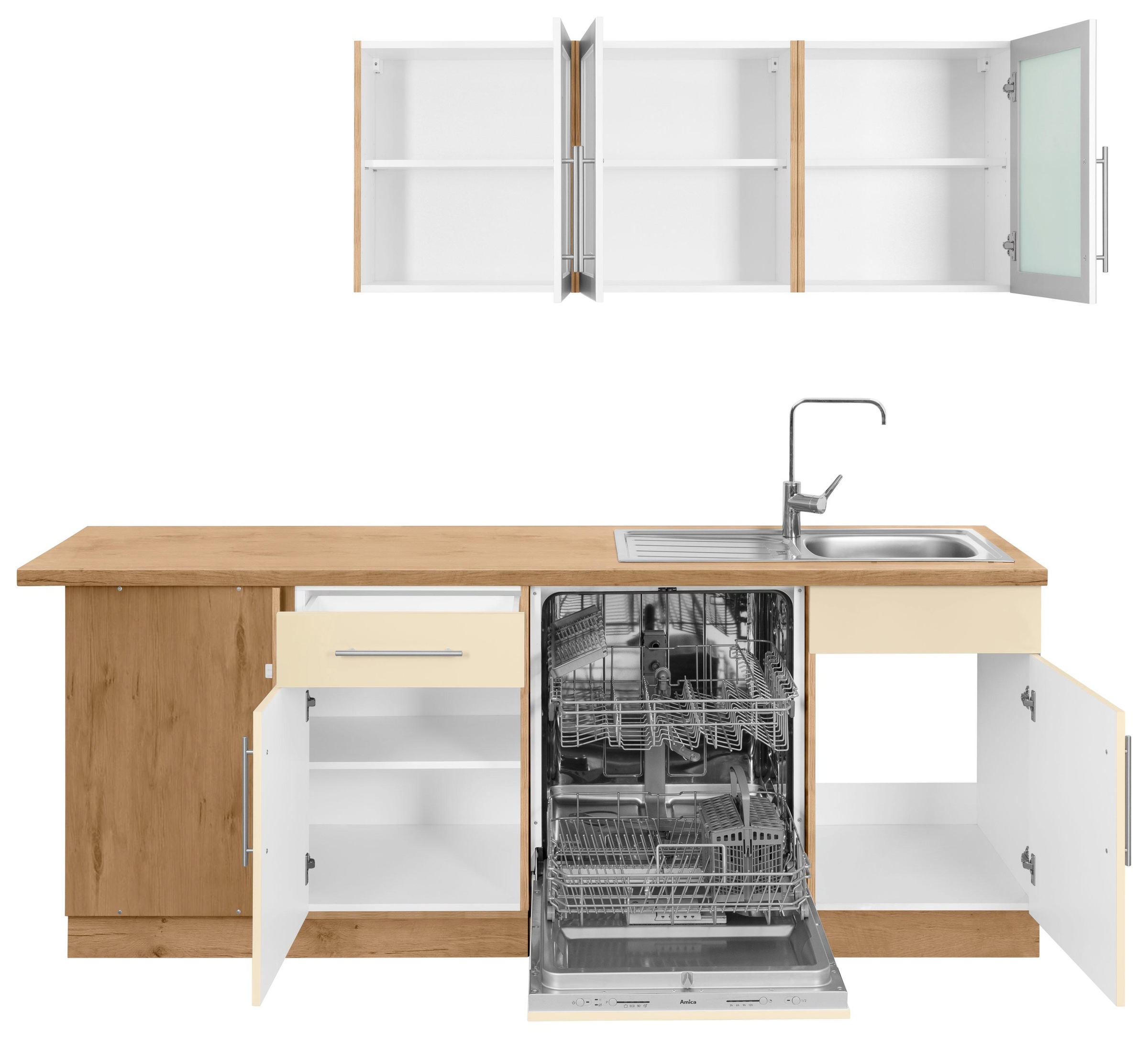 wiho Küchen Winkelküche »Aachen«, ohne 210 x auf E-Geräte, cm Rechnung bestellen Stellbreite 220