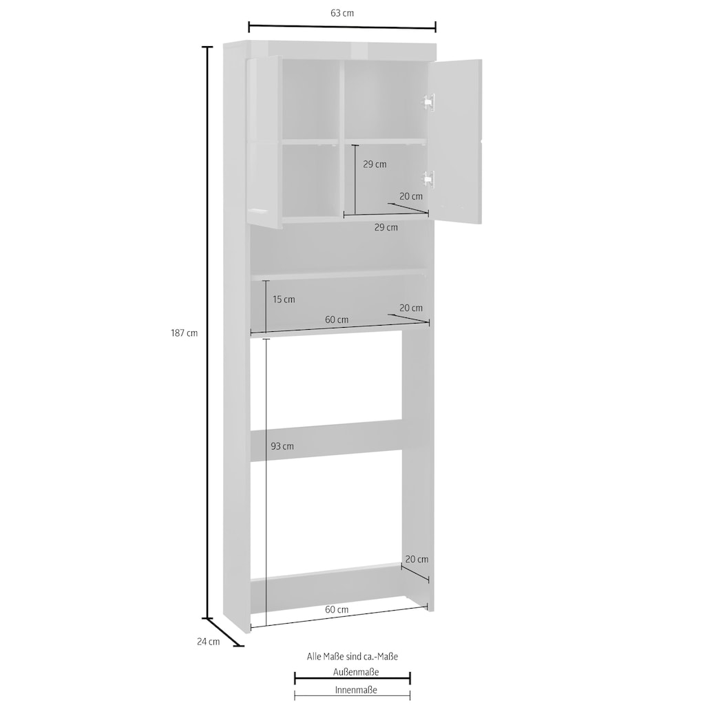 INOSIGN Waschmaschinenumbauschrank »Avena«, Höhe 187 cm, Nische für Waschmaschinen 60 cm Breite