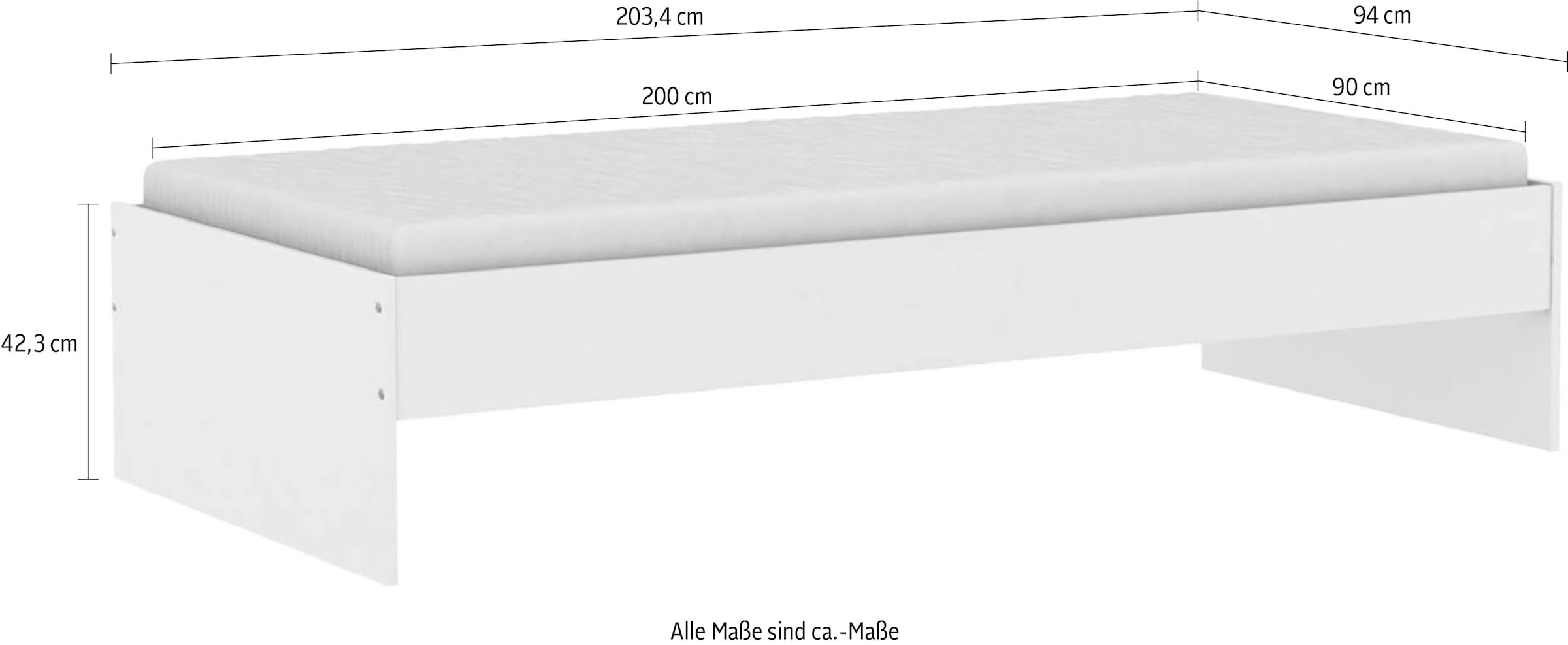 Demeyere GROUP Einzelbett »TIDY BETT Weiss 90X200 Optional erweiterbar« Ergänzbare Module mit extra Schubladen & Schränken