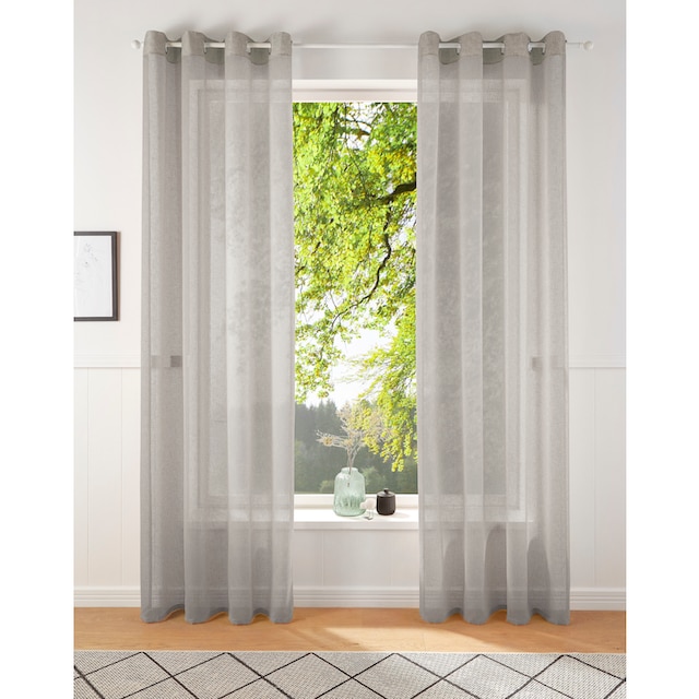 my home Gardine »REGINA«, (2 St.), Vorhang, Fertiggardine, 2-er Set,  transparent