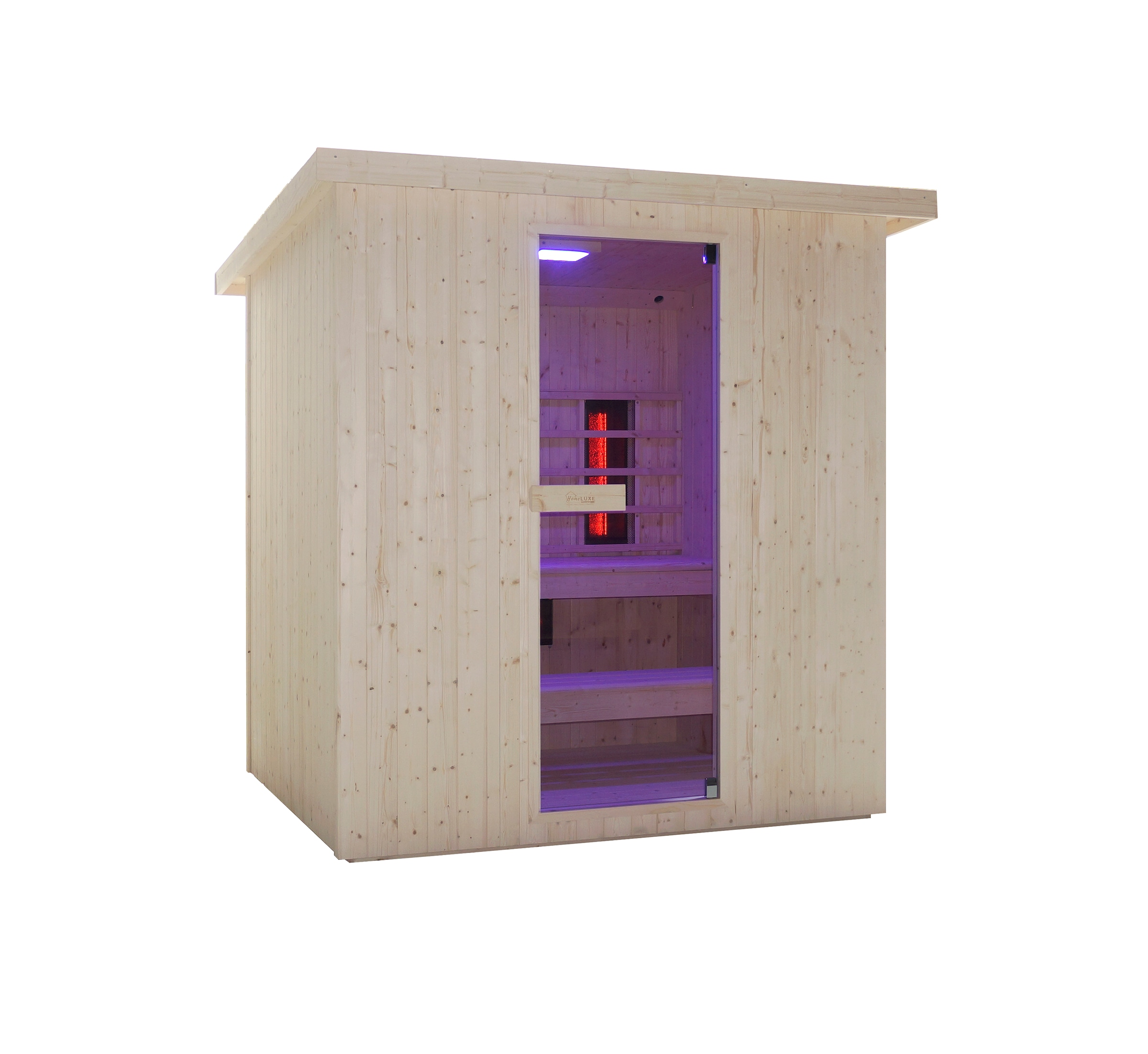 Sanotechnik Sauna »»LAHTI« Außensauna mit Infrarotkabine« geeignet für 6 Personen, Fichetnholz