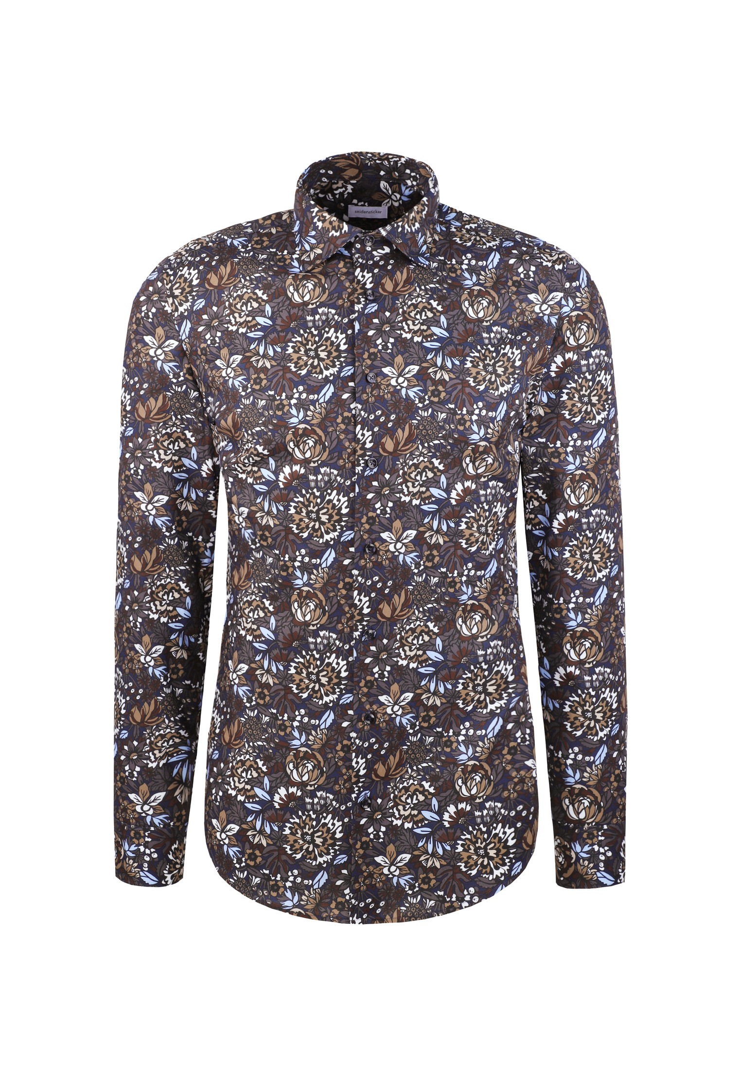 seidensticker Businesshemd »Schwarze Rose« Slim 1/1 Kentkragen Geblümt