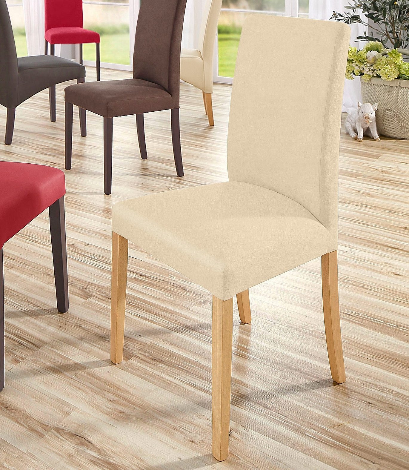 Home affaire Esszimmerstuhl »Roko«, (Set), 2 St., Kunstleder, im 2er, 4er oder 6er-Set, Gestell Massivholz