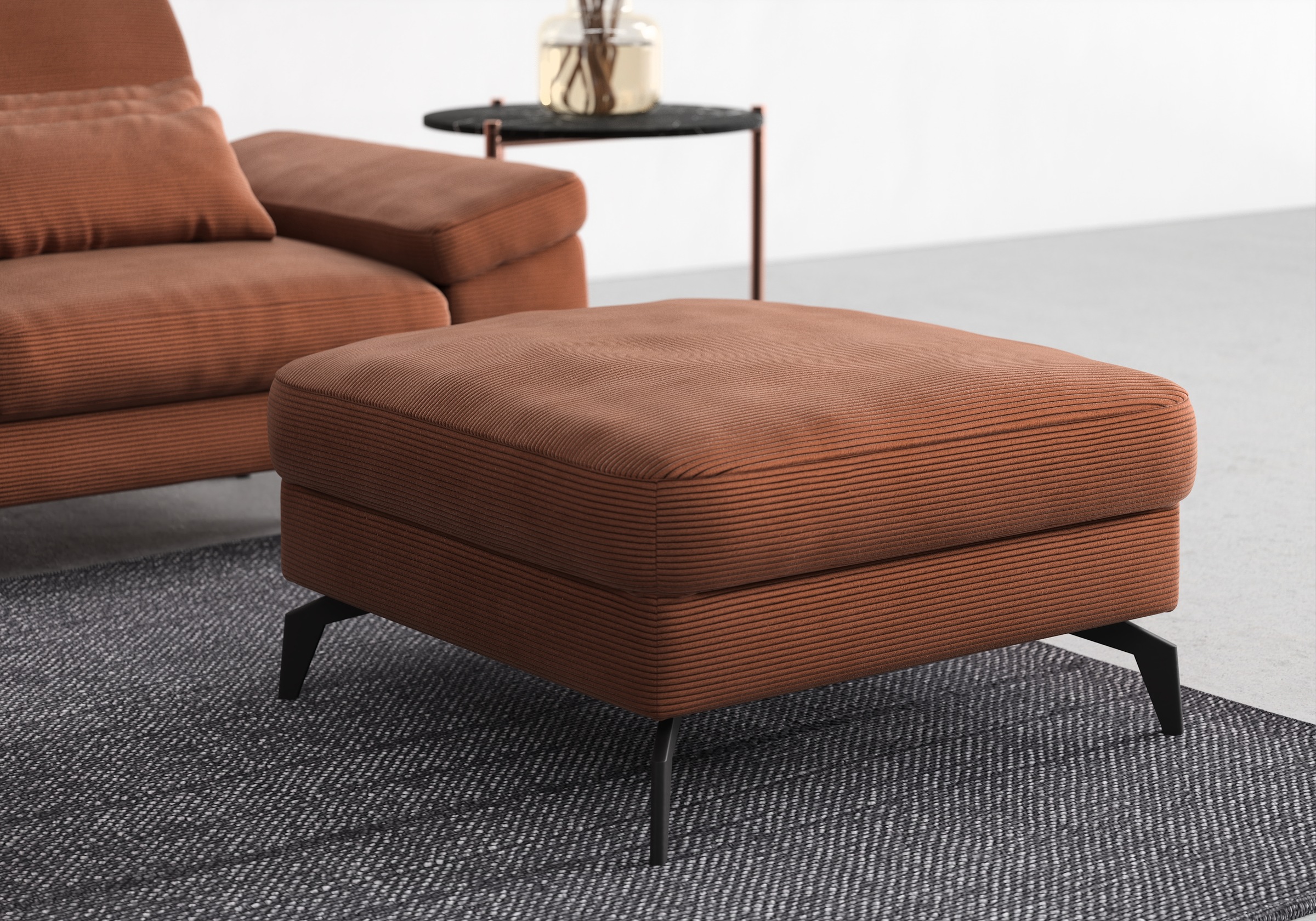 sit&more Polsterhocker »Cabana« mit stylischen Metallfüßen