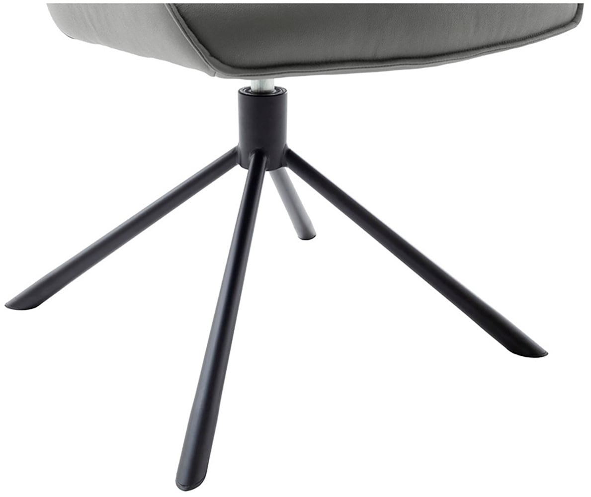 MCA furniture 4-Fußstuhl »MARIN Esszimmerstuhl (2er Set) - Stuhl«, (Set), 2 St., Microfaser, 360° drehbar, Metall schwarz, beweglichen Rücken, belastbar 120 kg