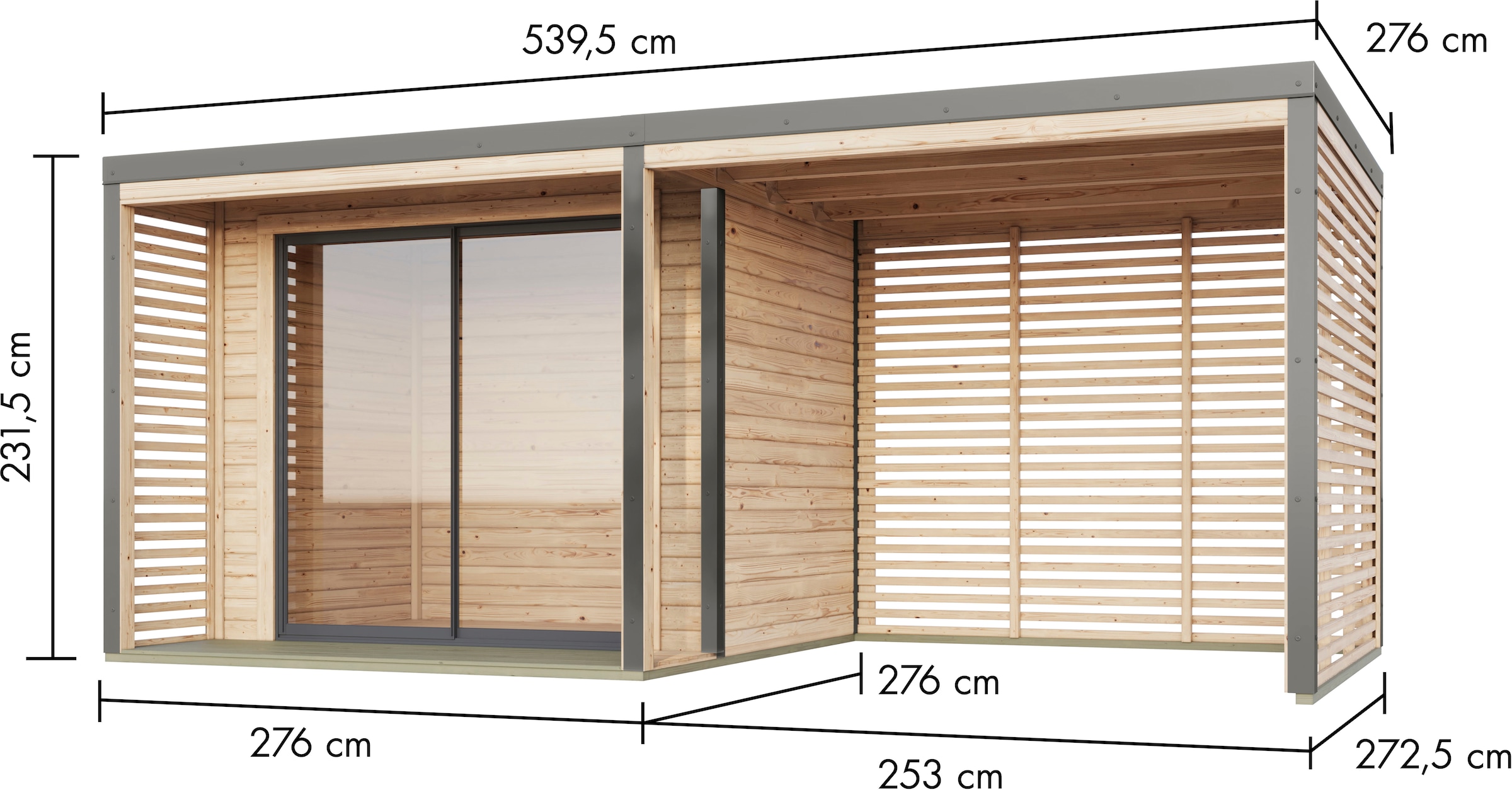 Karibu Gartenhaus »Saturino SET« inkl. Massivholzfußboden