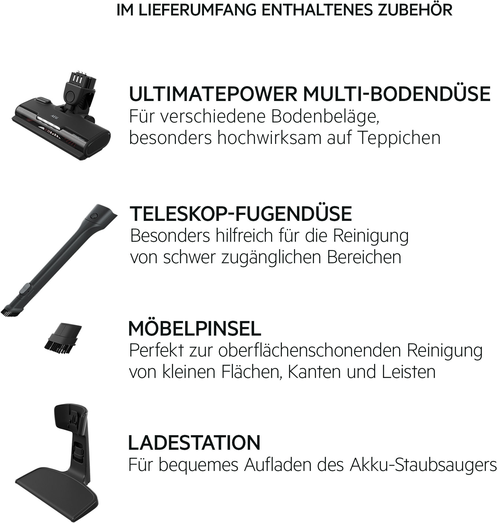 AEG Akku-Hand-und Stielstaubsauger »CLEAN 5000 ÖKO (AS52B21OKO)« 2in1, leise 79 dB(A), 74 % Recyclingmaterial, bis zu 50 Min. Laufzeit