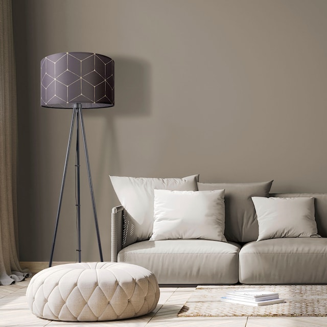 E27 Leselampe online Lampenschirm kaufen Stehlampe Rund Wohnzimmer mit »Trina Stehlampe Modern Home 3 Jahren Garantie Paco Cube«, XXL Stoff |