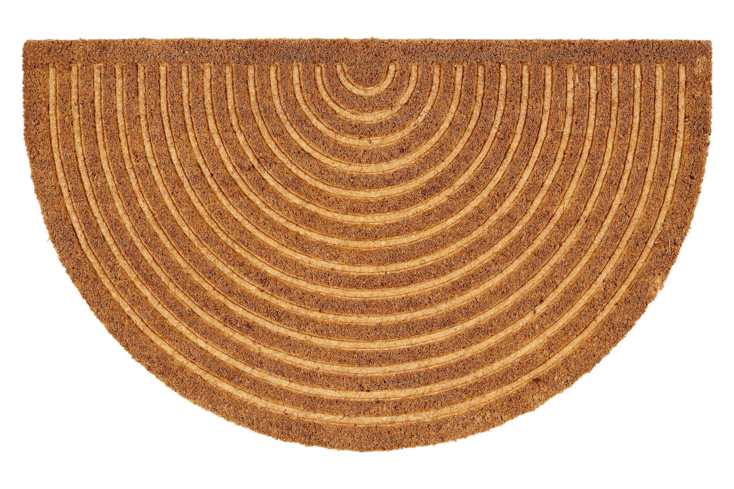 Paillasson moderne en fibre de coco 45 x 75 cm demi-cercle nature