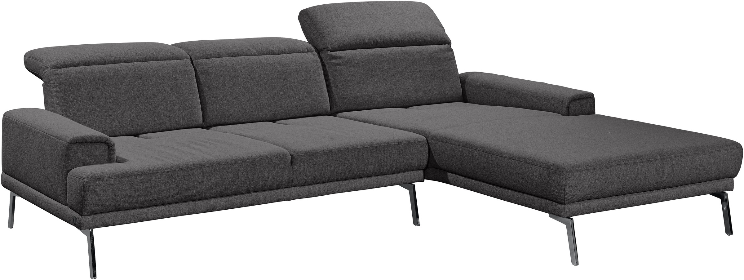 Musterring Ecksofa »MR 4580«, mit Kopf- und Sitztiefenverstellung, Metallfuß chrom, 288 x 193/220cm