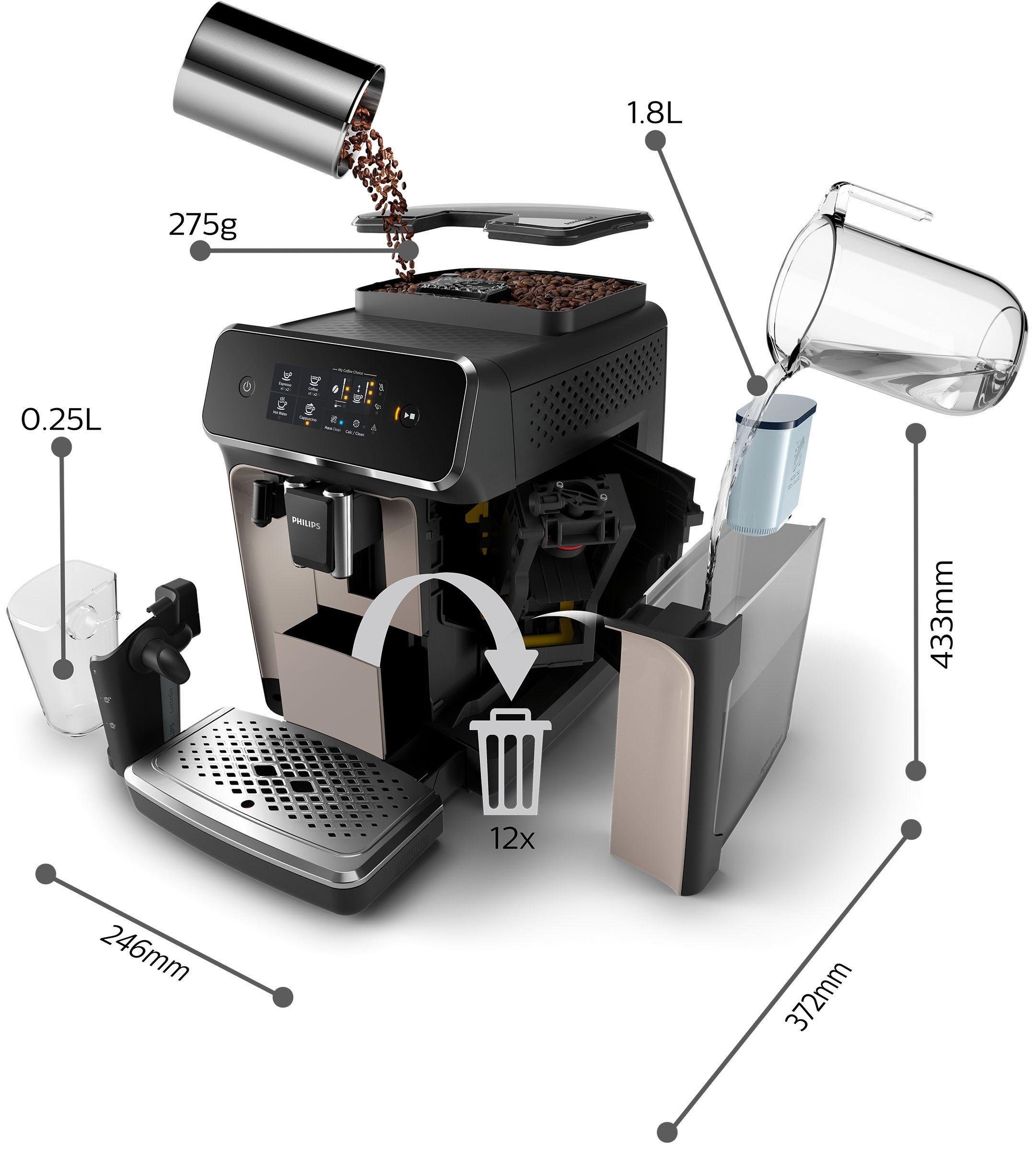 Philips Kaffeevollautomat »2200 Serie EP2236/40 LatteGo«, für 3 Kaffeespezialitäten und