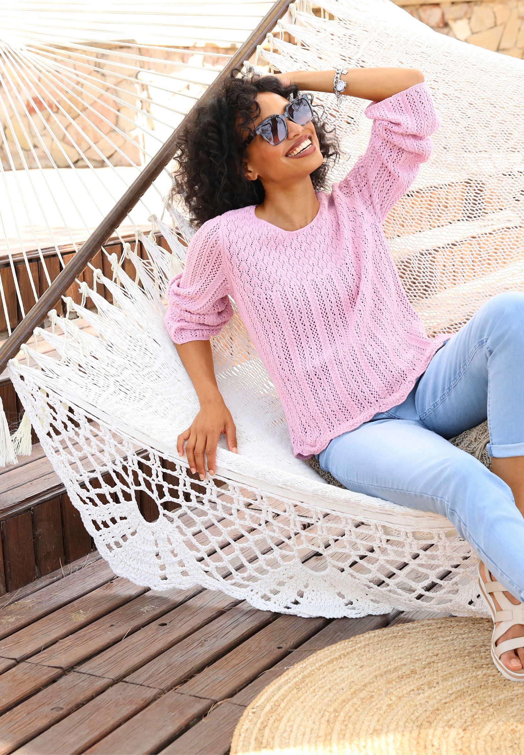 heine 5-Pocket-Jeans »Jeans 5-Pocket-Jeans mit Bindeband am Bund«