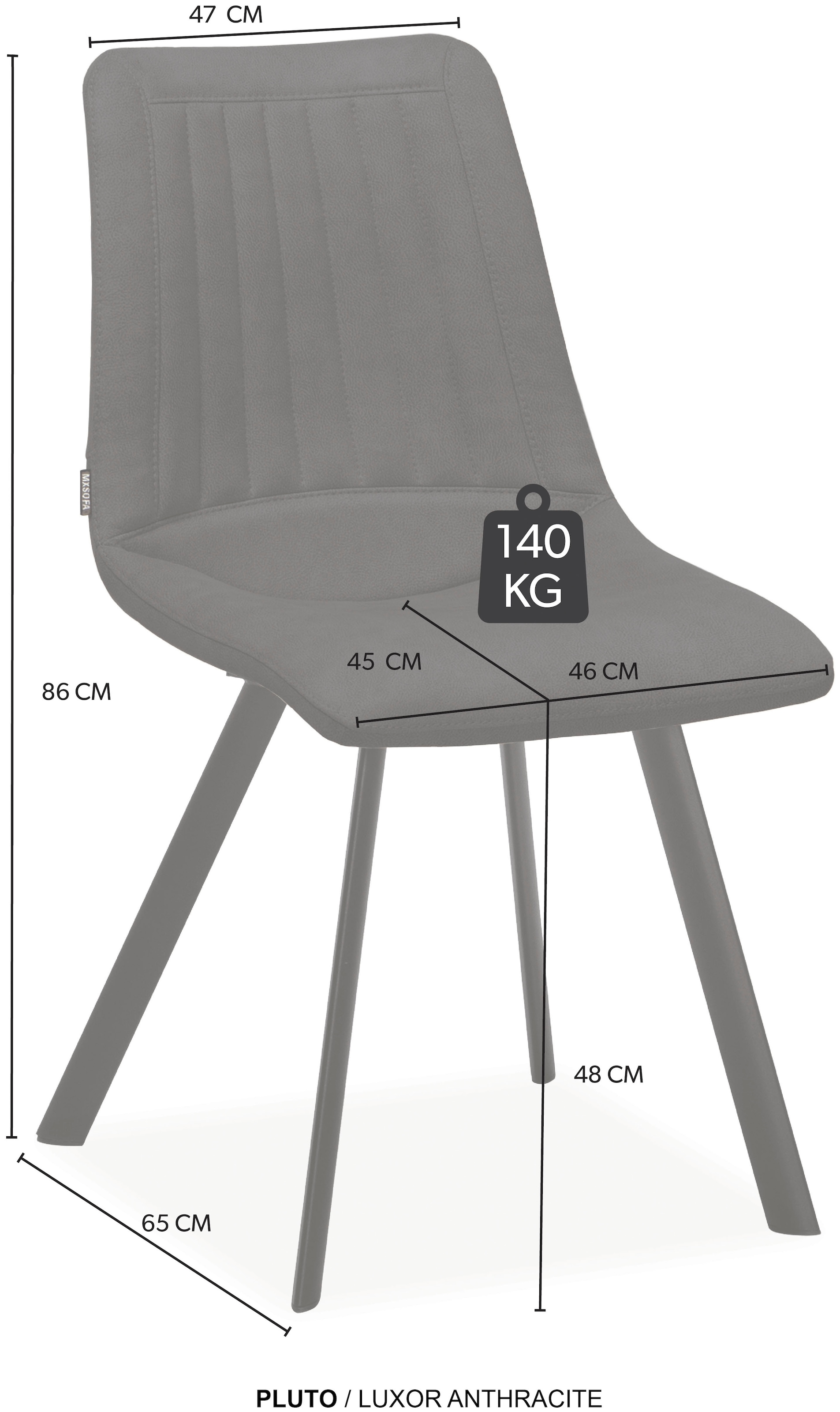 OMG Design Esszimmerstuhl »Pluto« (Set) 1 Stk.pflegeleichte Microfaser, Lederoptik